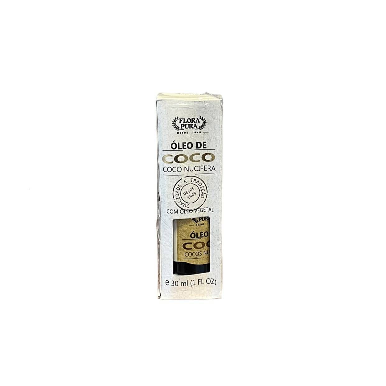 OLEO VEGETAL DE COCO 30ML CONTA GOTA FLORA PURA