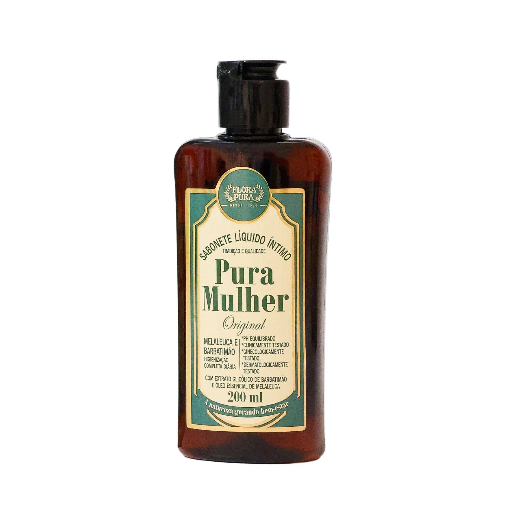 SABONETE LIQUIDO INTIMO MELALEUCA E BARBATIMAO 200ML FLORA PURA