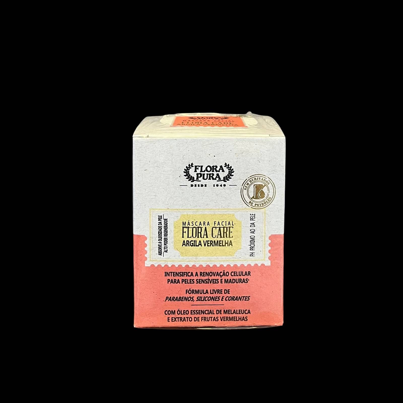 MASCARA FACIAL DE ARGILA VERMELHA -180G-FLORA PURA