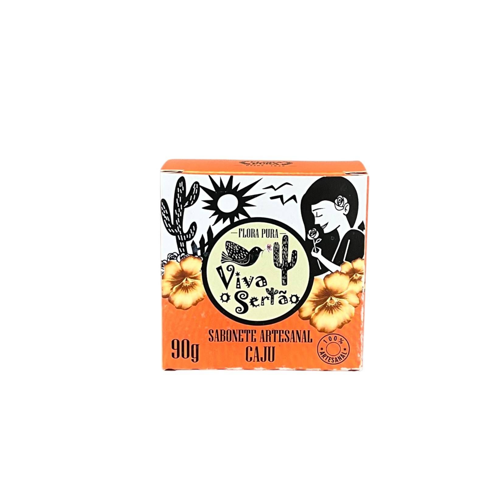 SABONETE ARTESANAL DE CAJU- 90G- LINHA VIVA O SERTAO