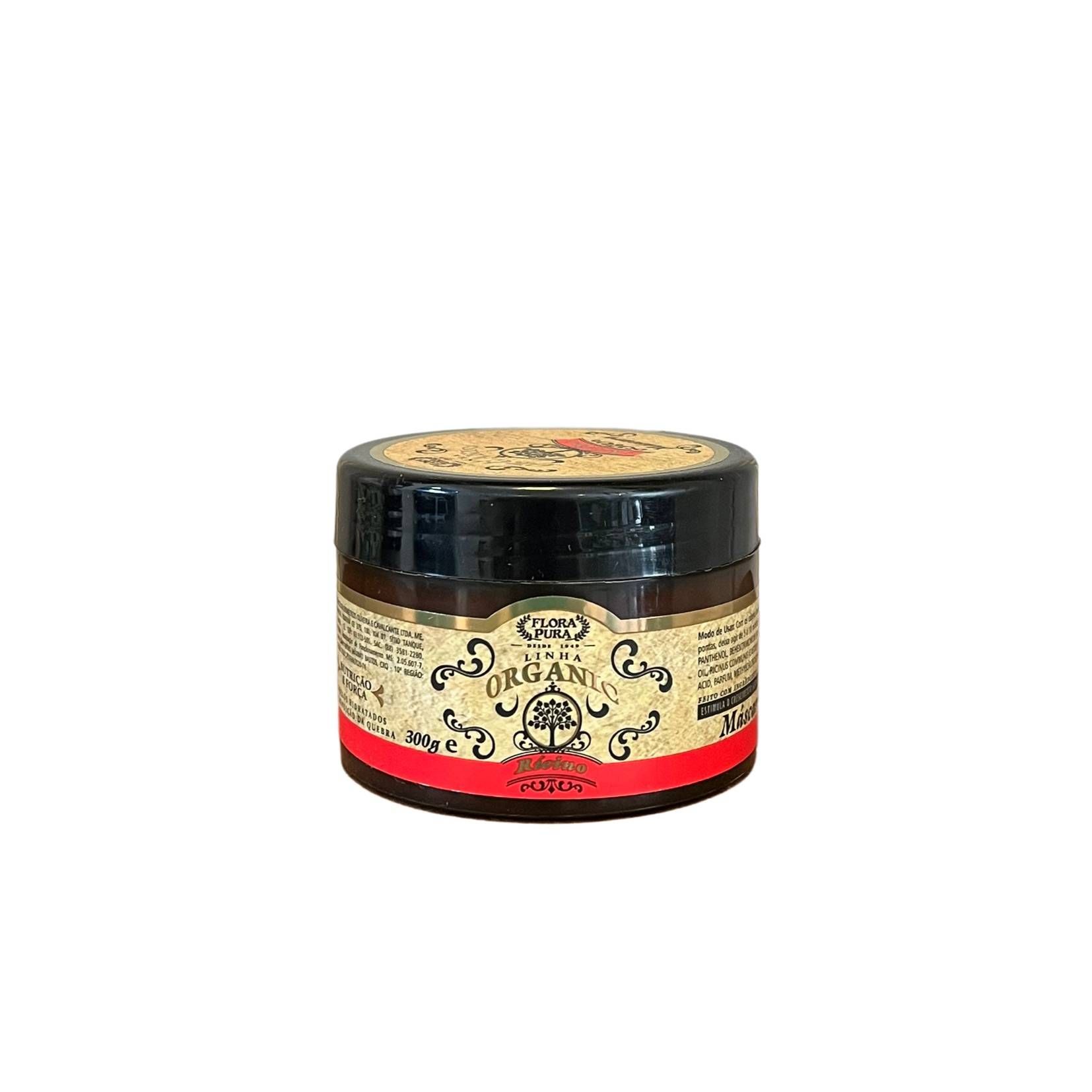 MASCARA CAPILAR ORGANIC DE RICINO 300 G - FLORA PURA
