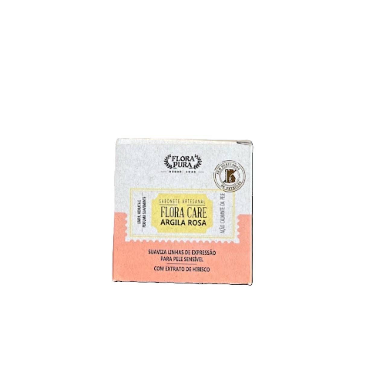 SABONETE ARTESANAL ARGILA ROSA-90G- FLORA PURA