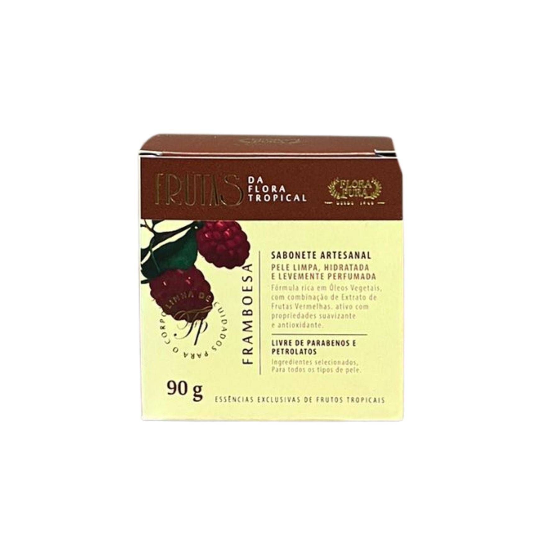 SABONETE ARTESANAL DE FRAMBOESA 90G FLORA PURA