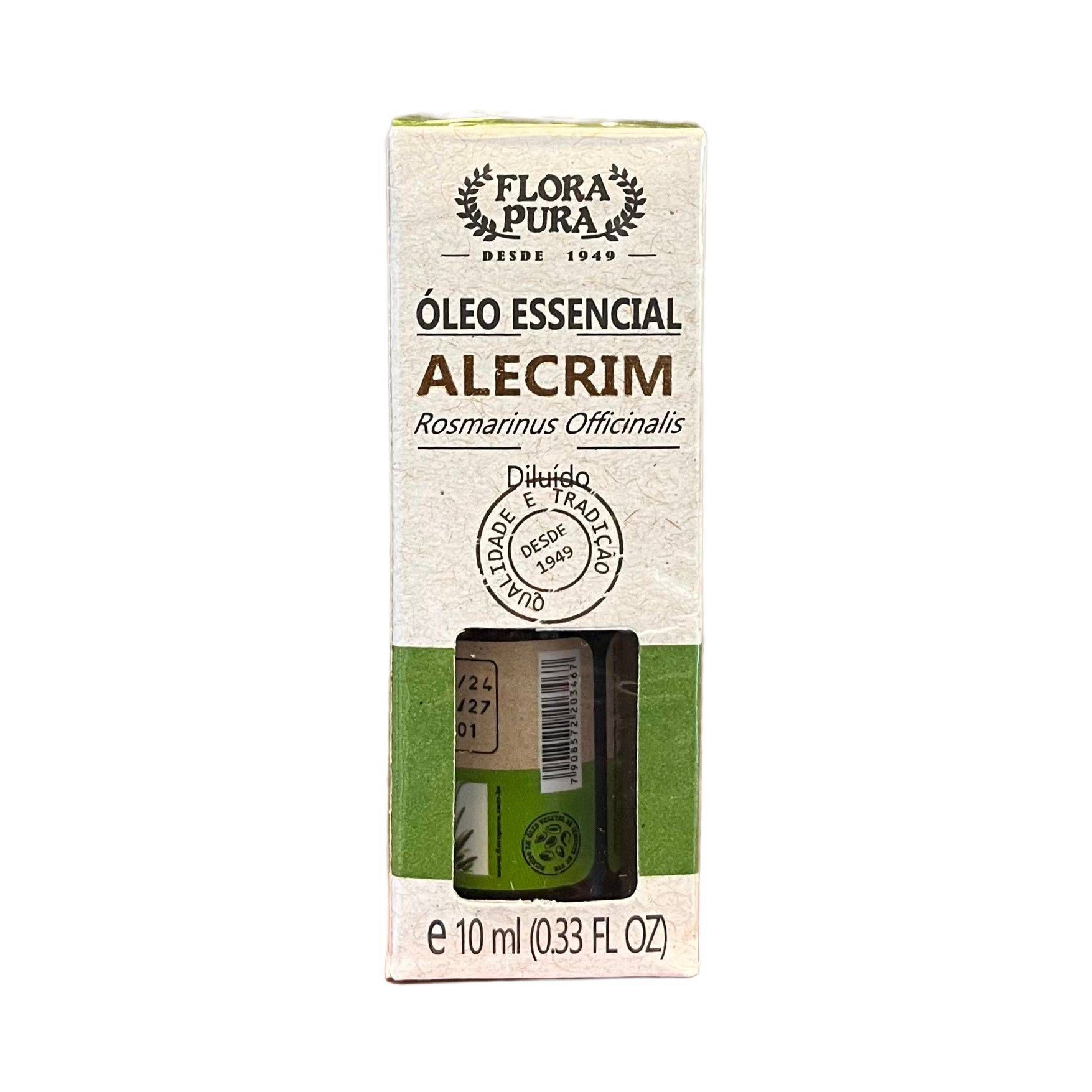 OLEO ESSENCIAL DE ALECRIM-10ML- CONTA GOTA- FLORA PURA