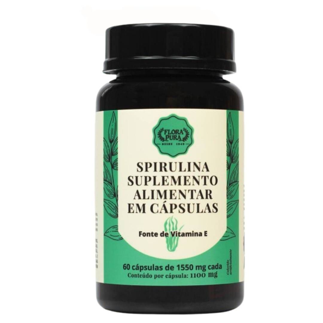 SPIRULINA SUPLEMENTO ALIMENTAR 60 CAPS 1550MG FP