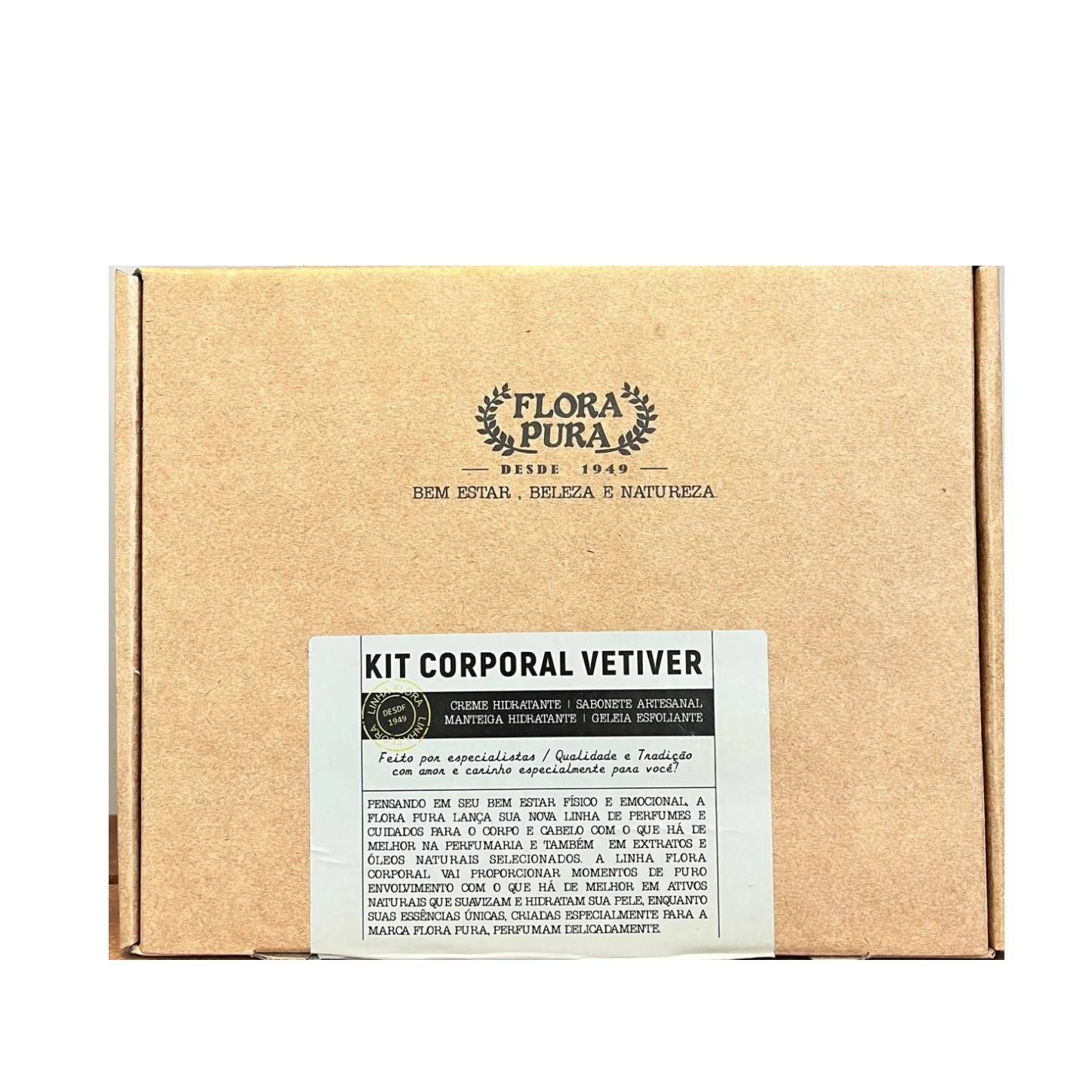 KIT CORPORAL DE VETIVER-590G-LINHA FLORA- FLORA PURA