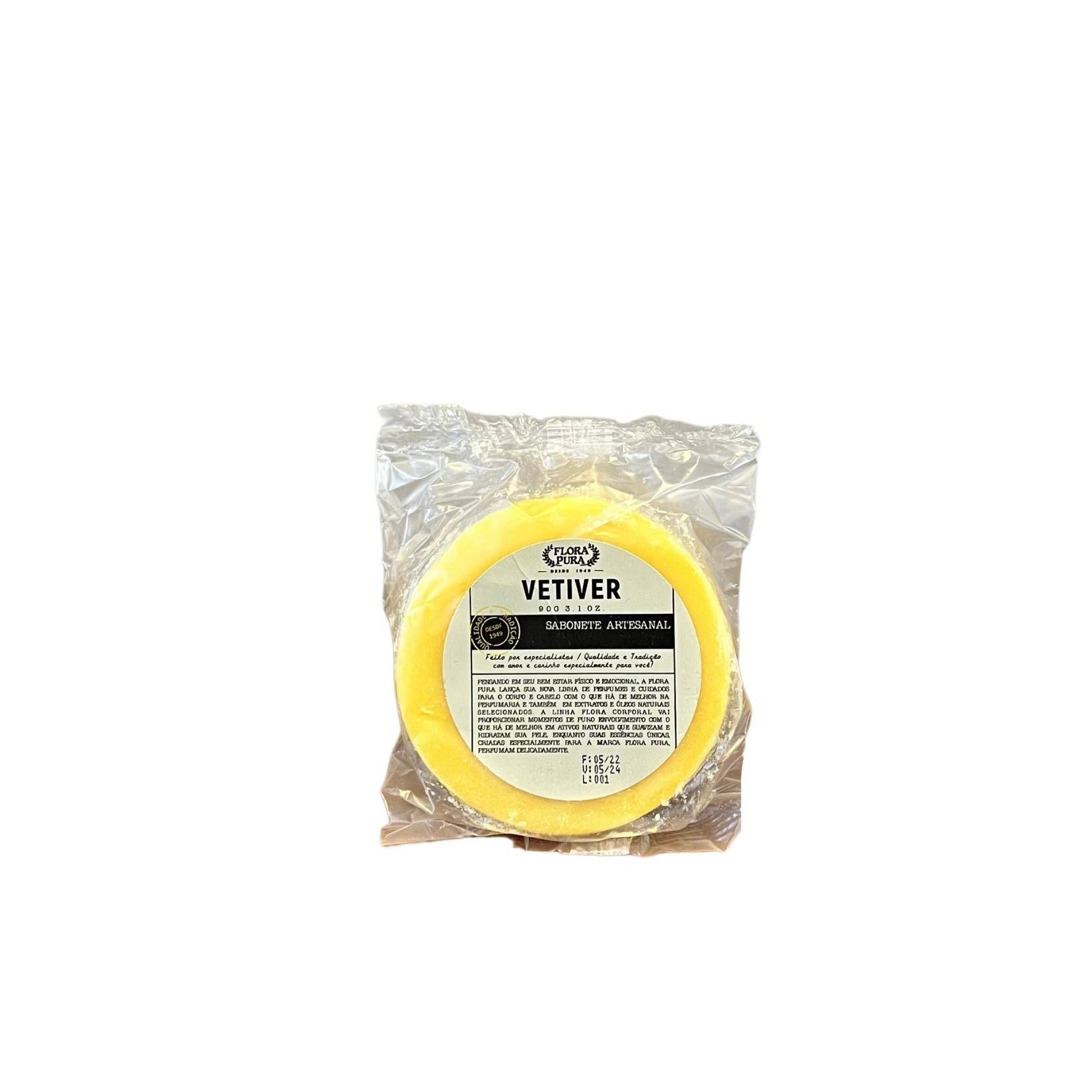 SABONETE ARTESANAL DE VETIVER-90G- FLORA PURA