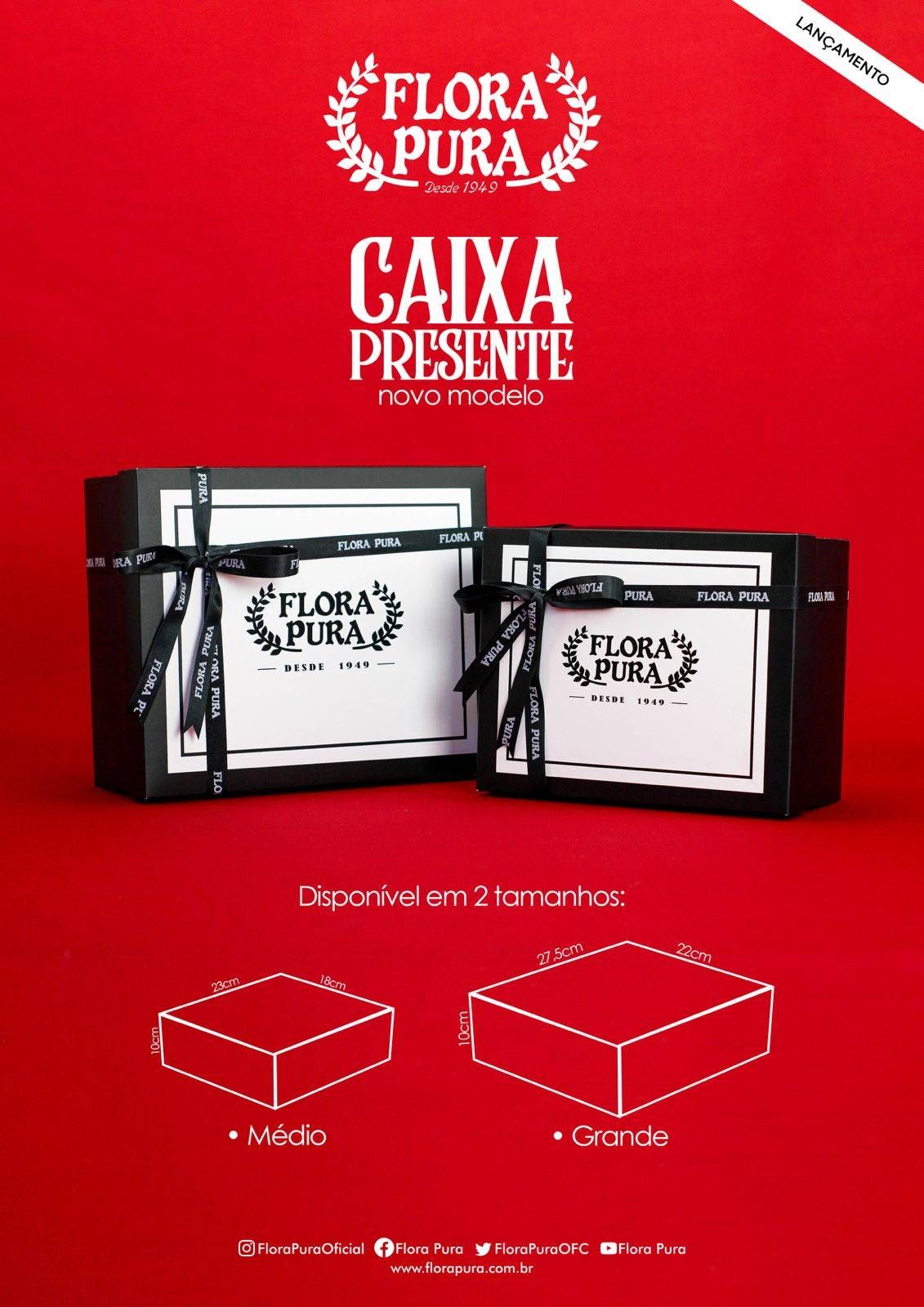 CAIXA PRESENTE PRETA G FLORA PURA