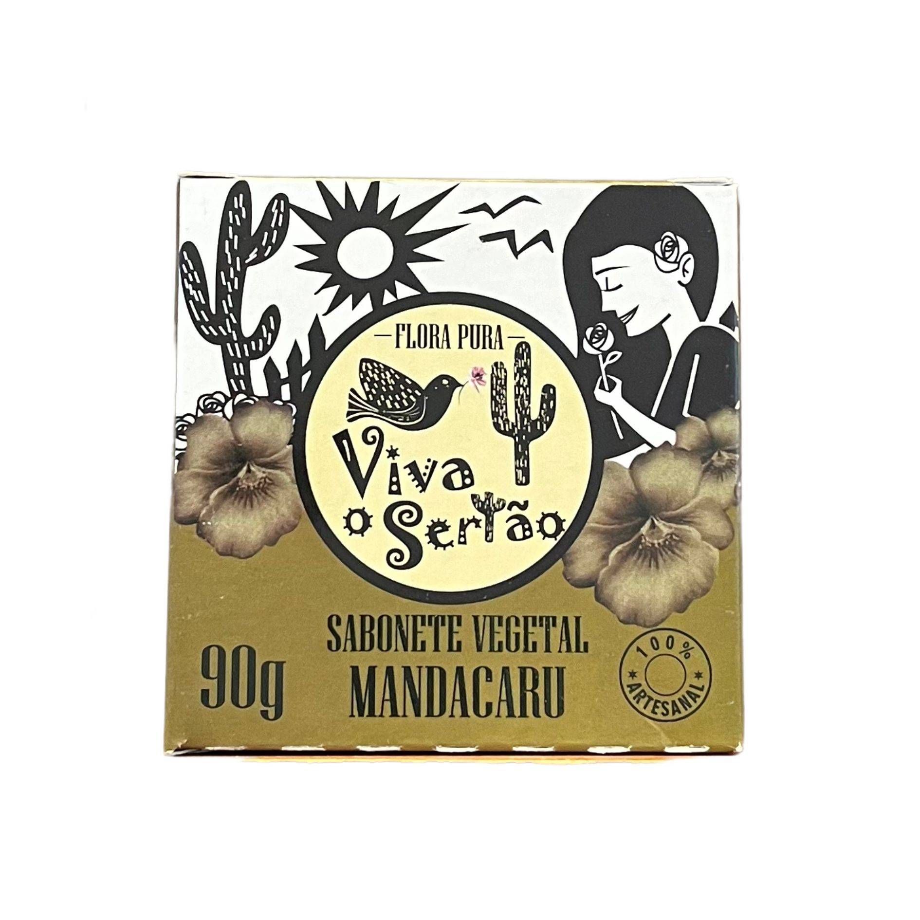 SABONETE VEGETAL DE MANDACARU -90G- LINHA VIVA O SERTAO