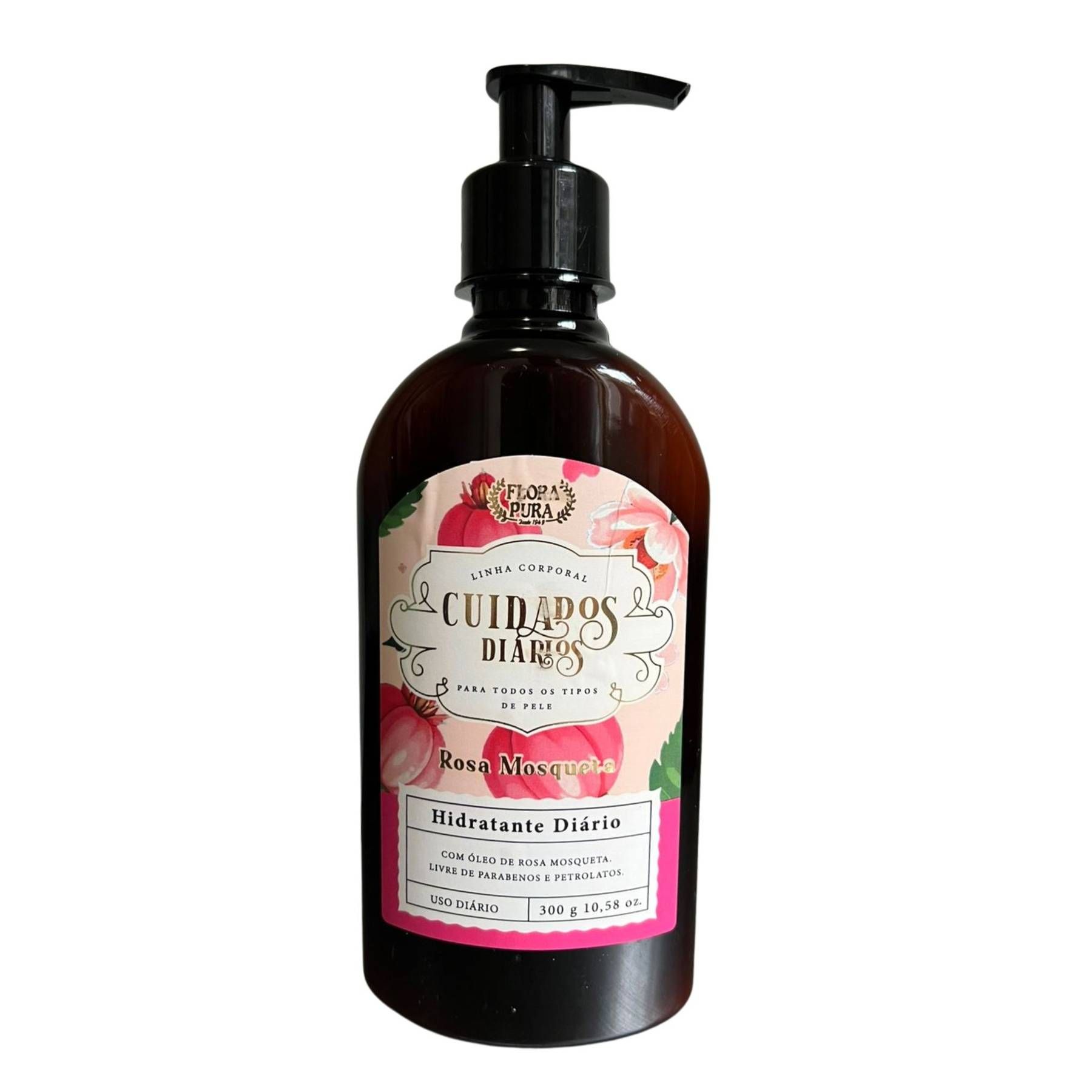 HIDRATANTE DIARIO ROSA MOSQUETA 300G FLORA PURA NOVO