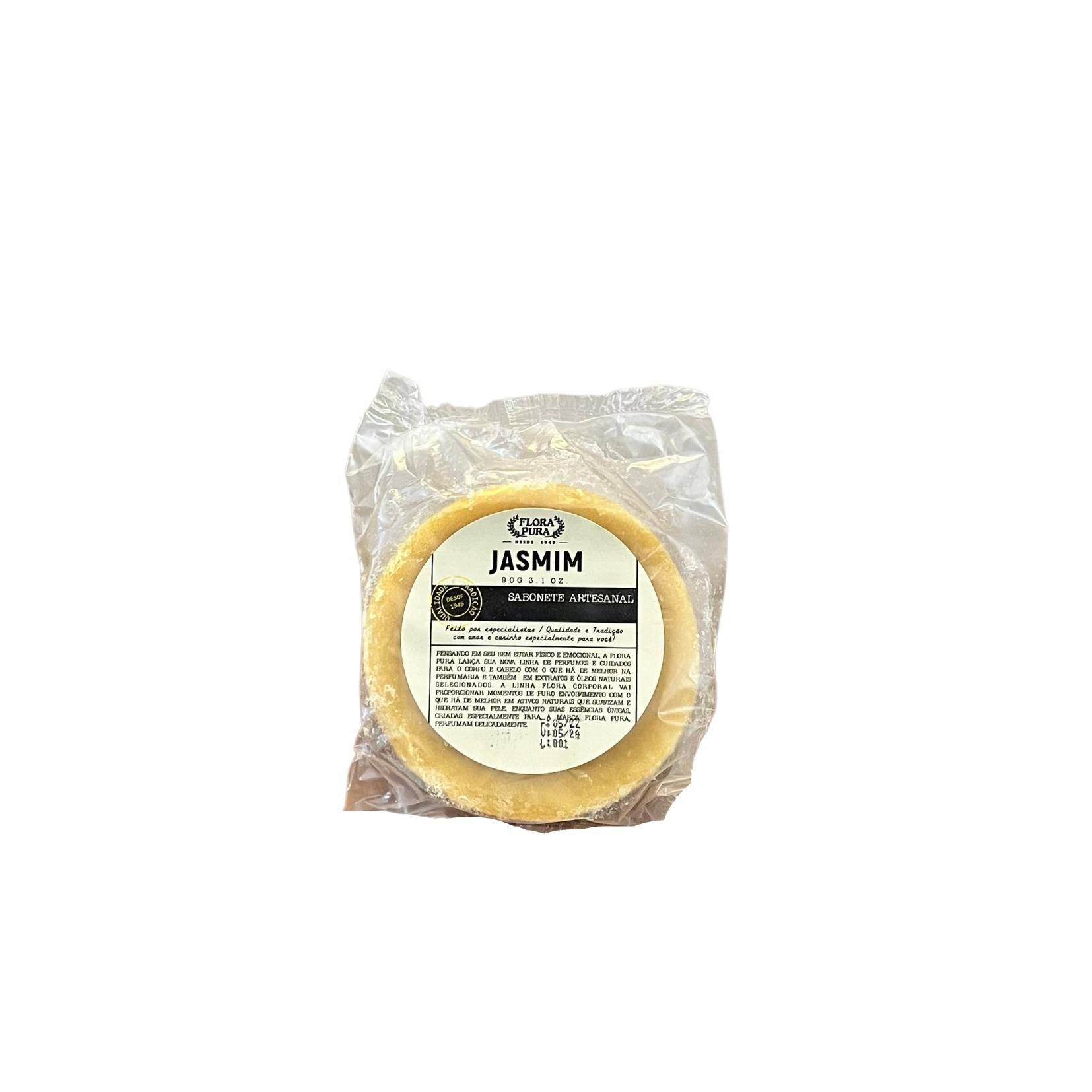 SABONETE ARTESANAL DE JASMIM-90G- FLORA PURA