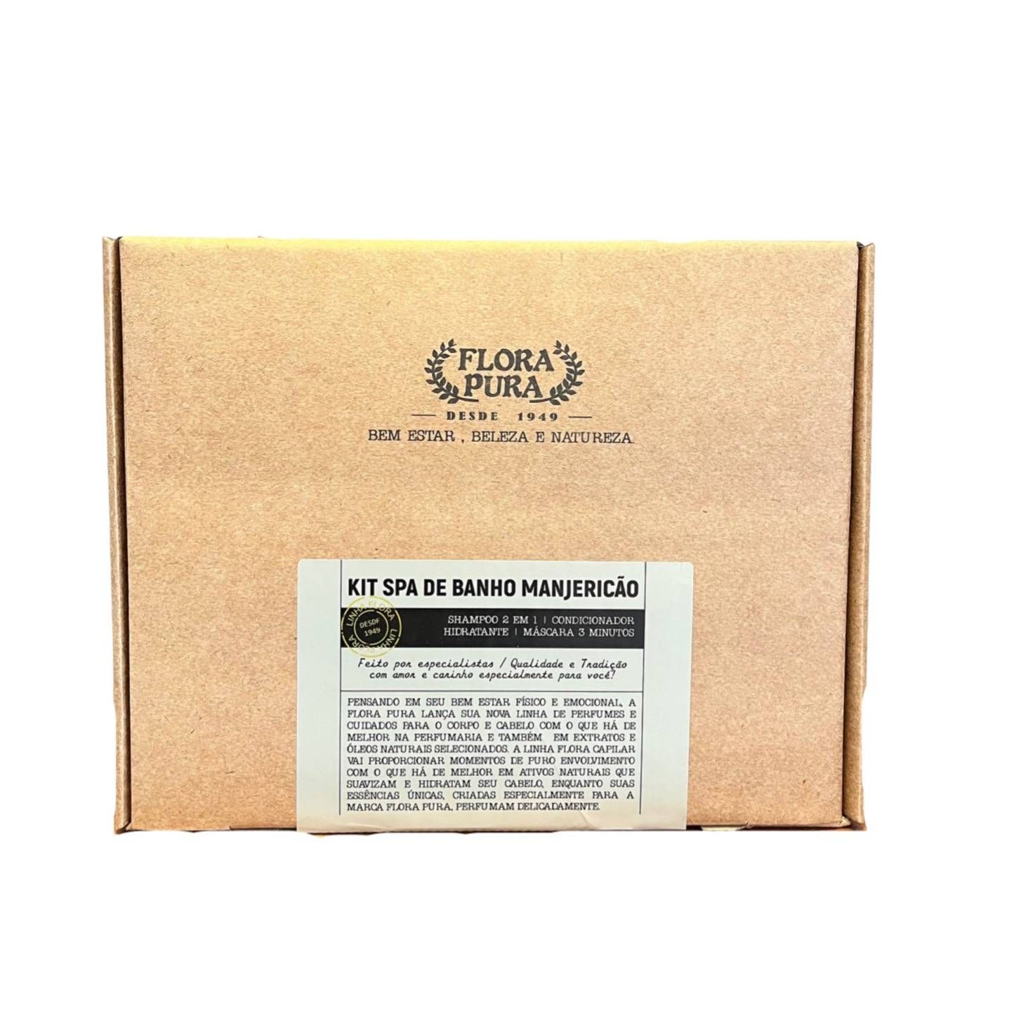 KIT SPA DE BANHO MANJERICAO-1.240ML- FLORA PURA