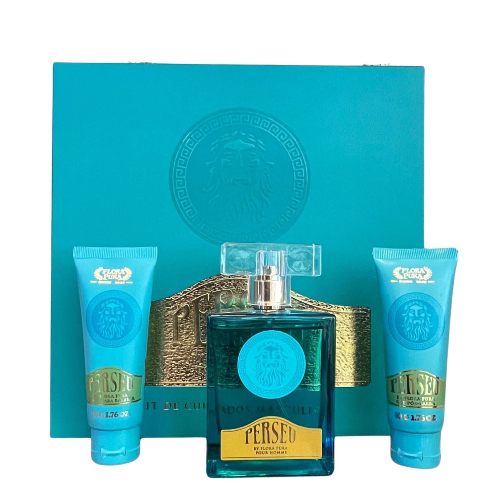 KIT PERSEU - PERFUME 100ml CREME BARBEAR 50g GEL POS BARBAR 50g