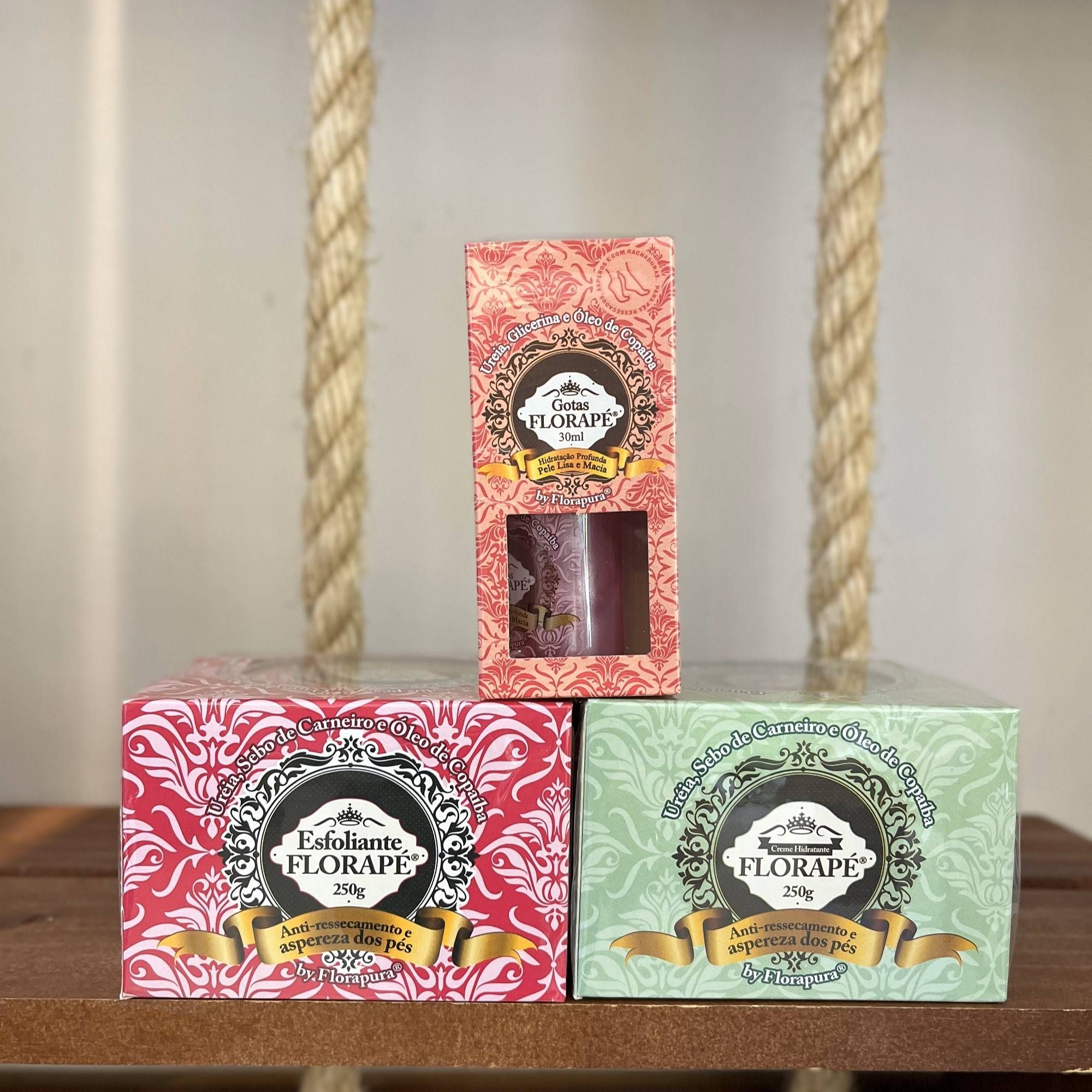 Kit Florapé - Hidratante, Esfoliante e Gotas