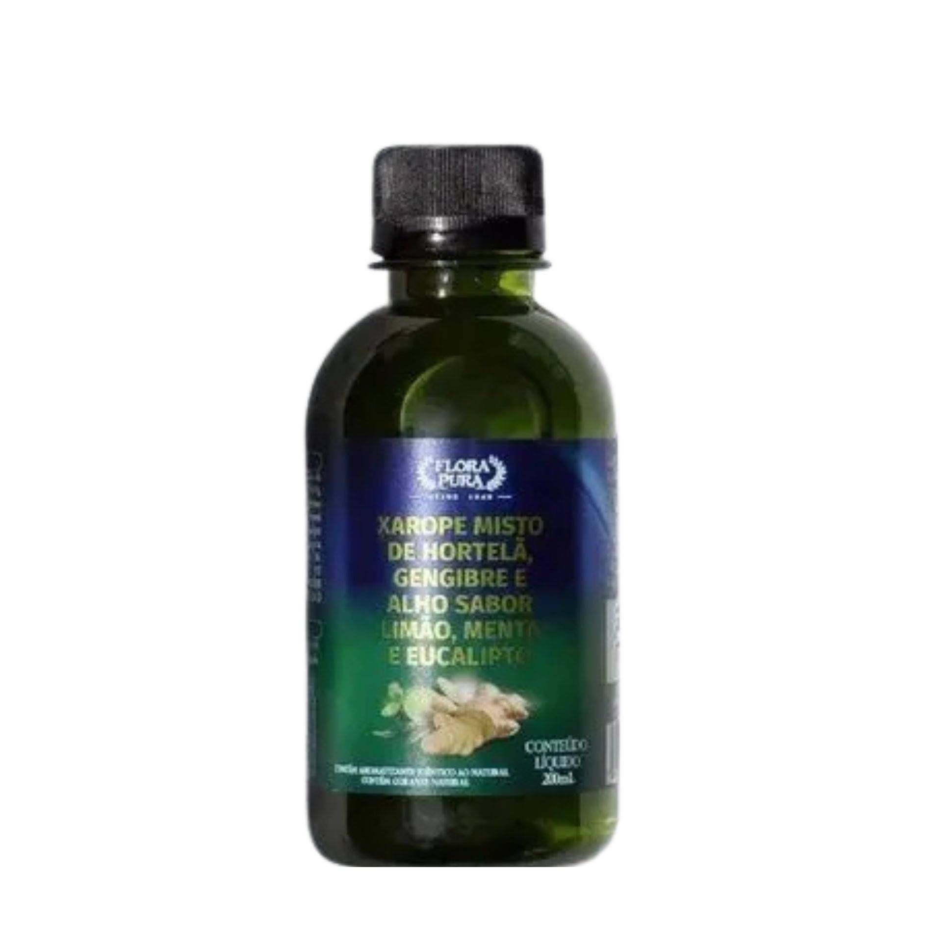 XAROPE HORTELA,GENGIBRE,ALHO 200ML FLORA PURA