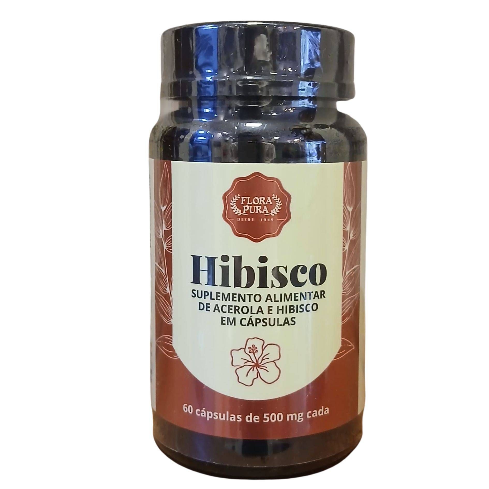 Hibisco com Vitaminas 60 Cápsulas 500mg Suplemento Alimentar
