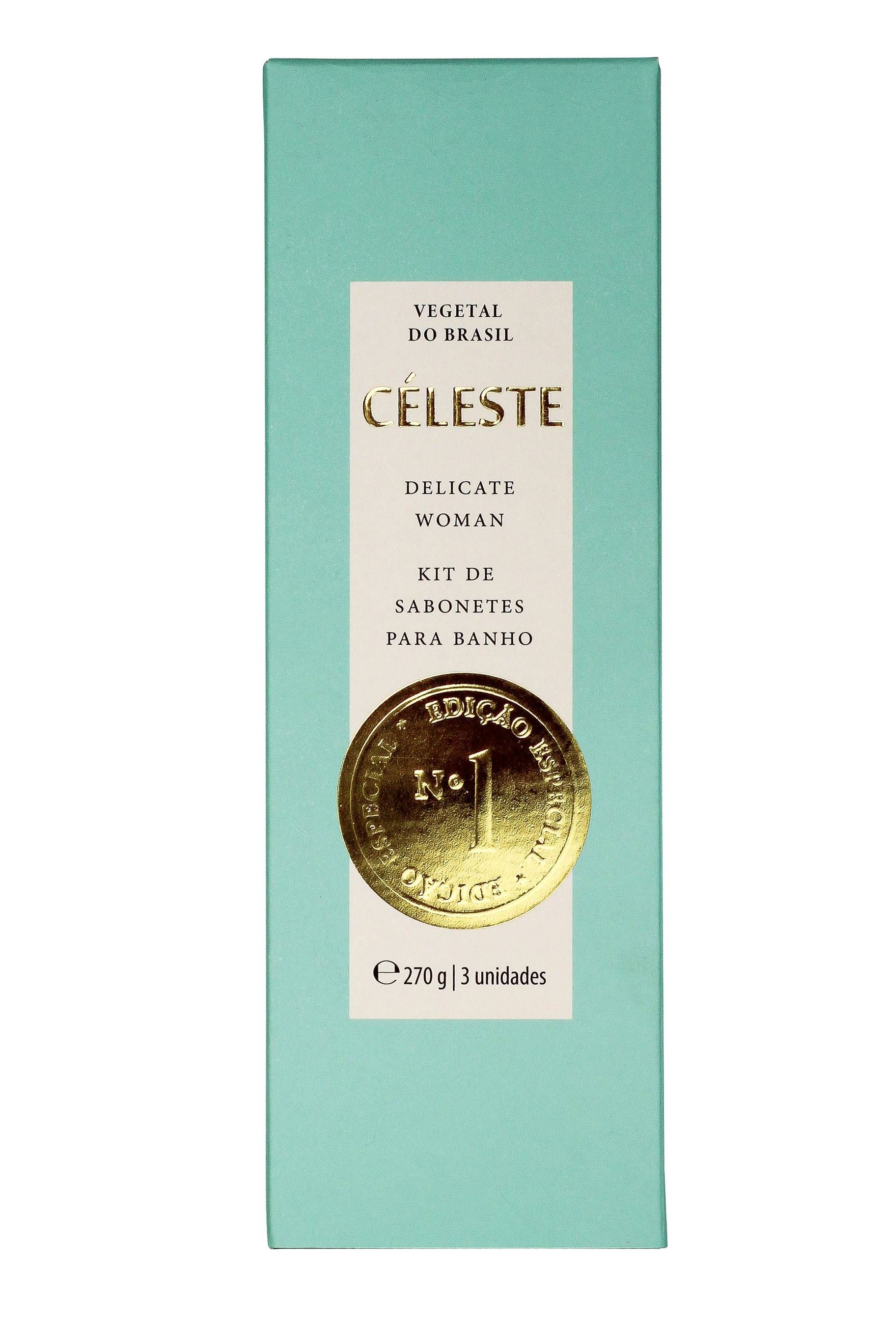 KIT DE SABONETES PERFUMADO CELESTE C/03UND DE 90G CADA - Vegetal do Brasil