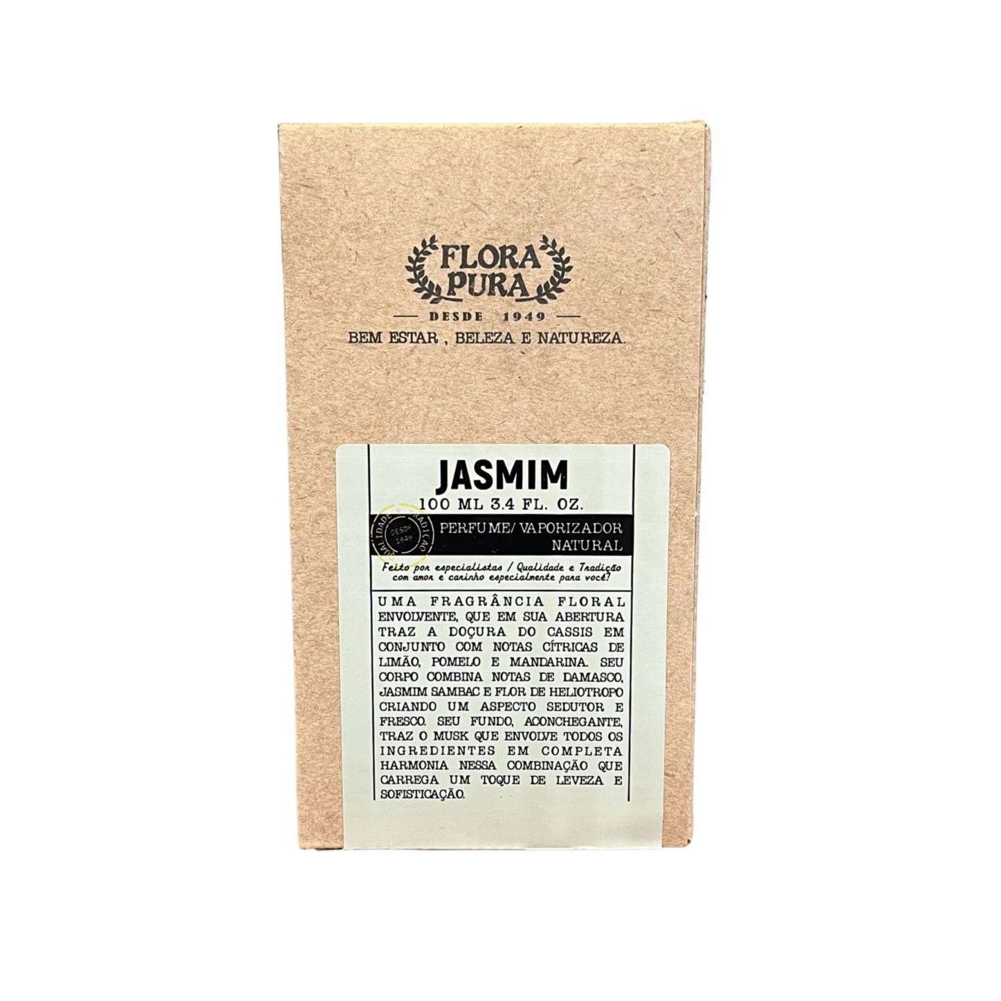 PERFUME DE JASMIM- LINHA FLORA- 100ML-FLORA PURA