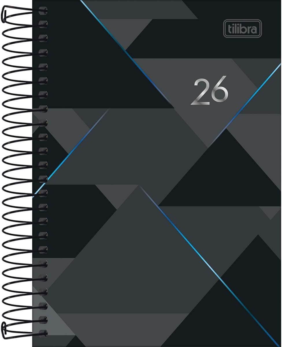 Agenda Executiva Espiral Diária 12,9 x 18,7 cm Spot 2026 - Preta e Azul - Tilibra