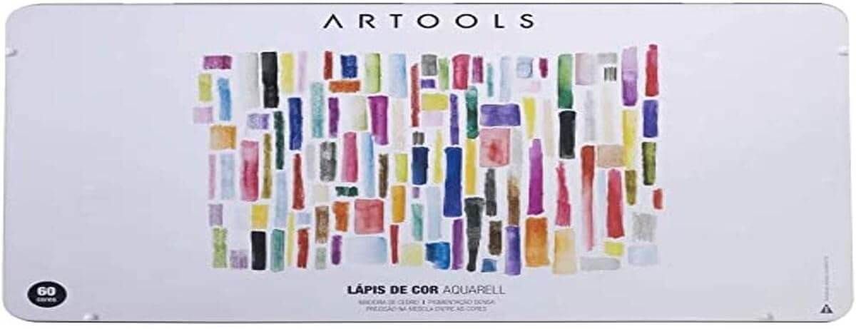 Lápis Cor Aquarell, 60 Cores + Pincel Estojo -  Artools