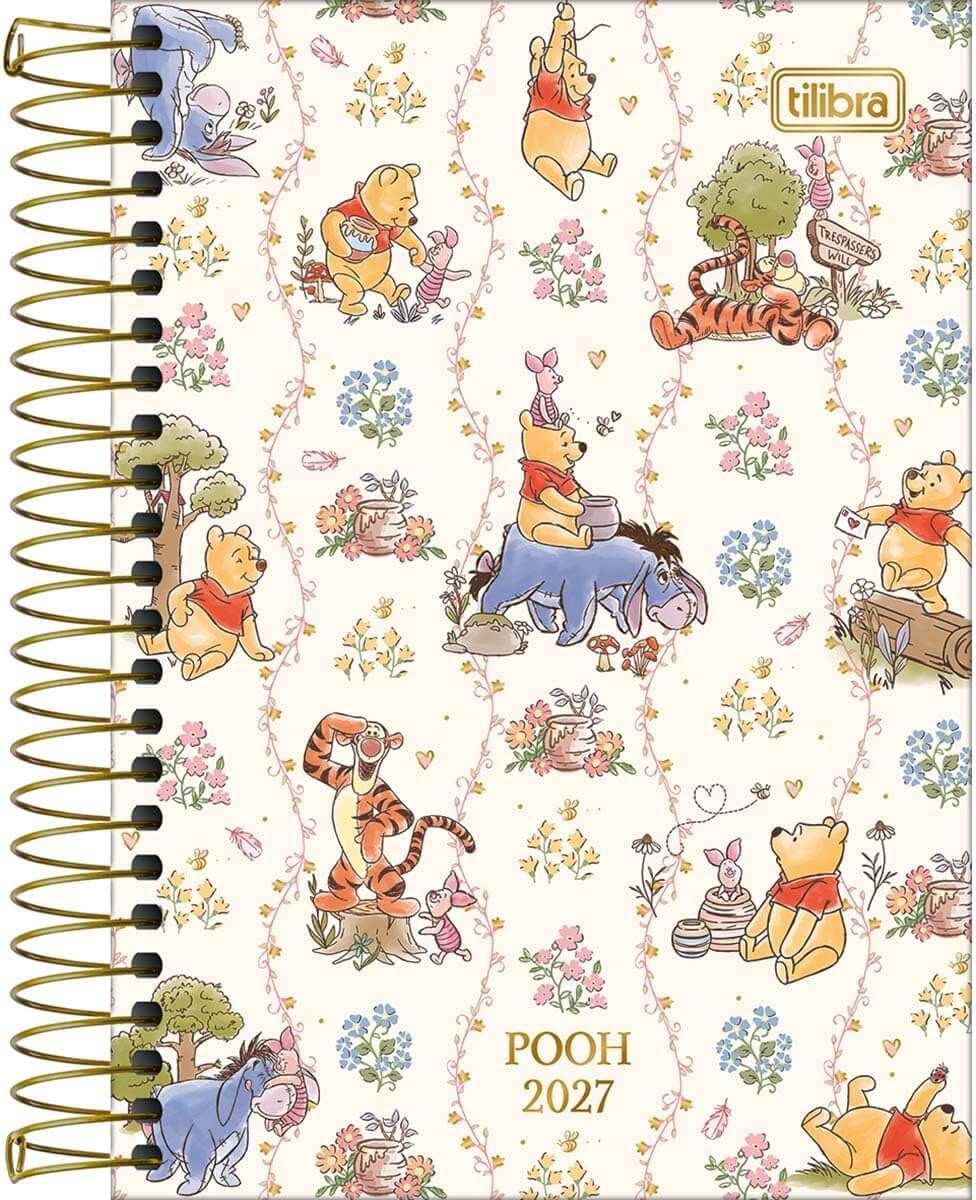 Agenda Espiral Diária 12,9 x 18,7 cm Pooh 2027 - Tilibra