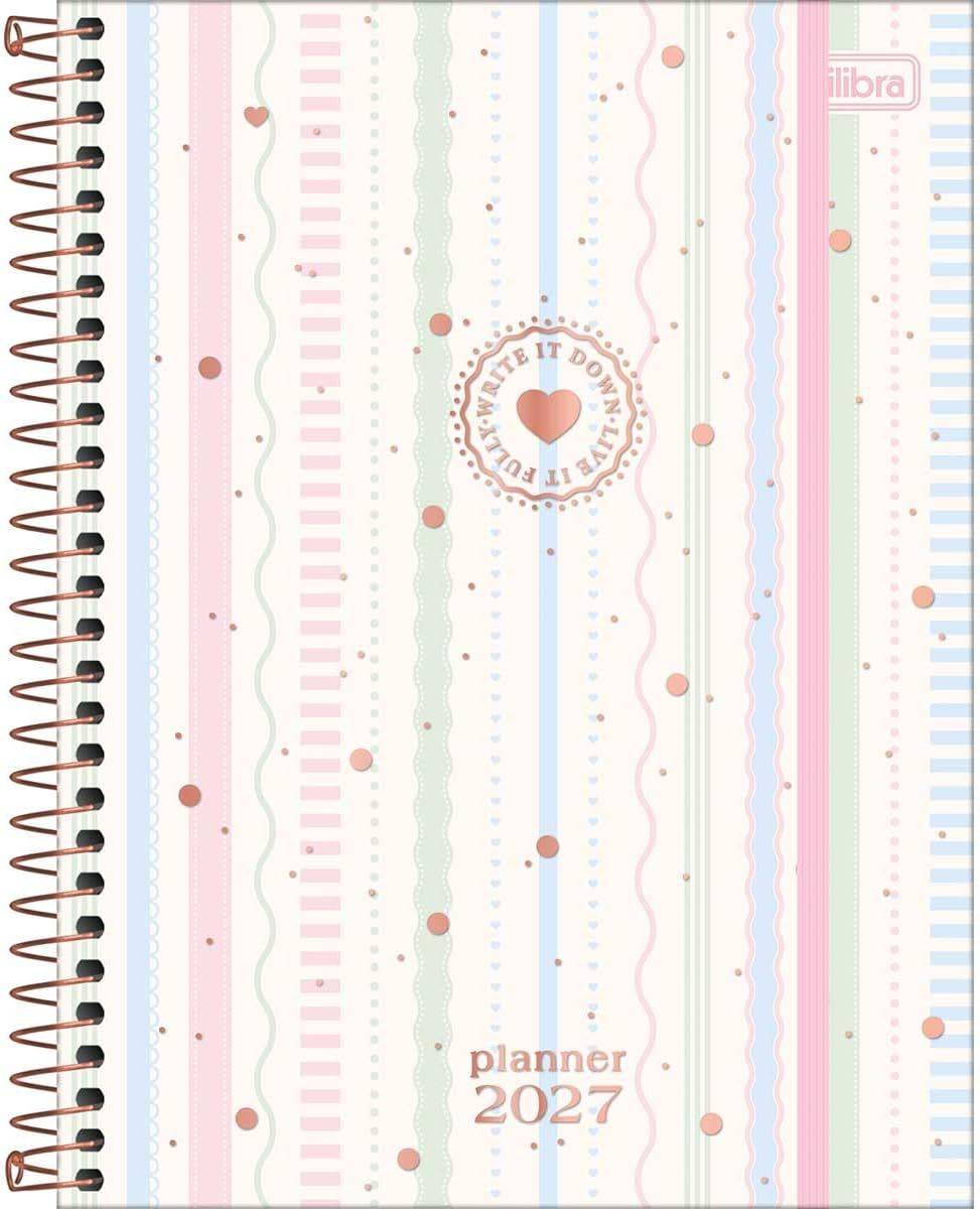 Planner Espiral 17,7 x 24 cm Soho 90 G 2027 - Listras e Ondinhas