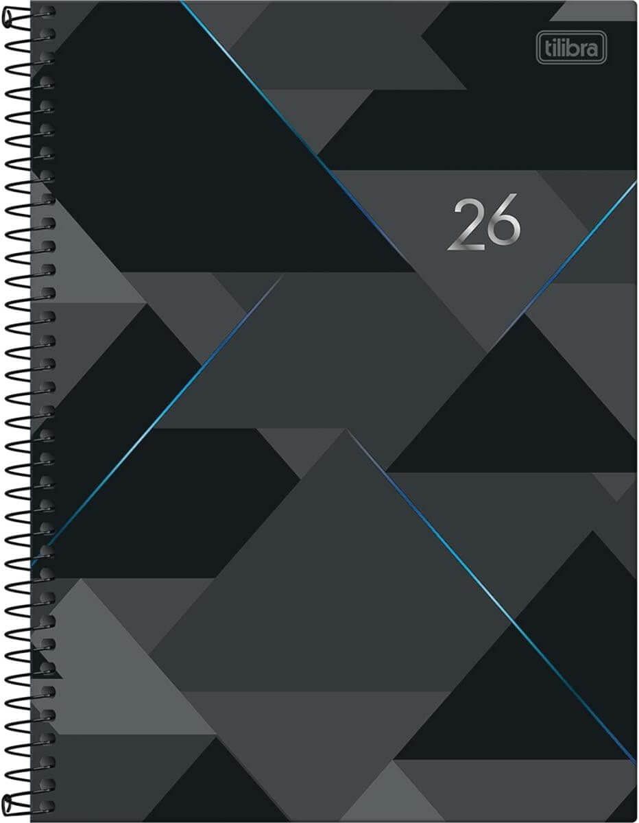 Agenda Executiva Espiral Diária 20 x 27,5 cm Spot 2026 - Preta e Azul - Tilibra