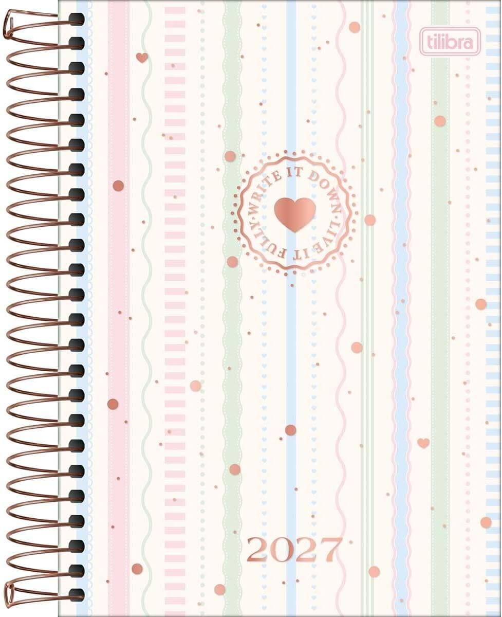 Agenda Espiral Diária 12,9 x 18,7 cm Soho 2027 -Tilibra 