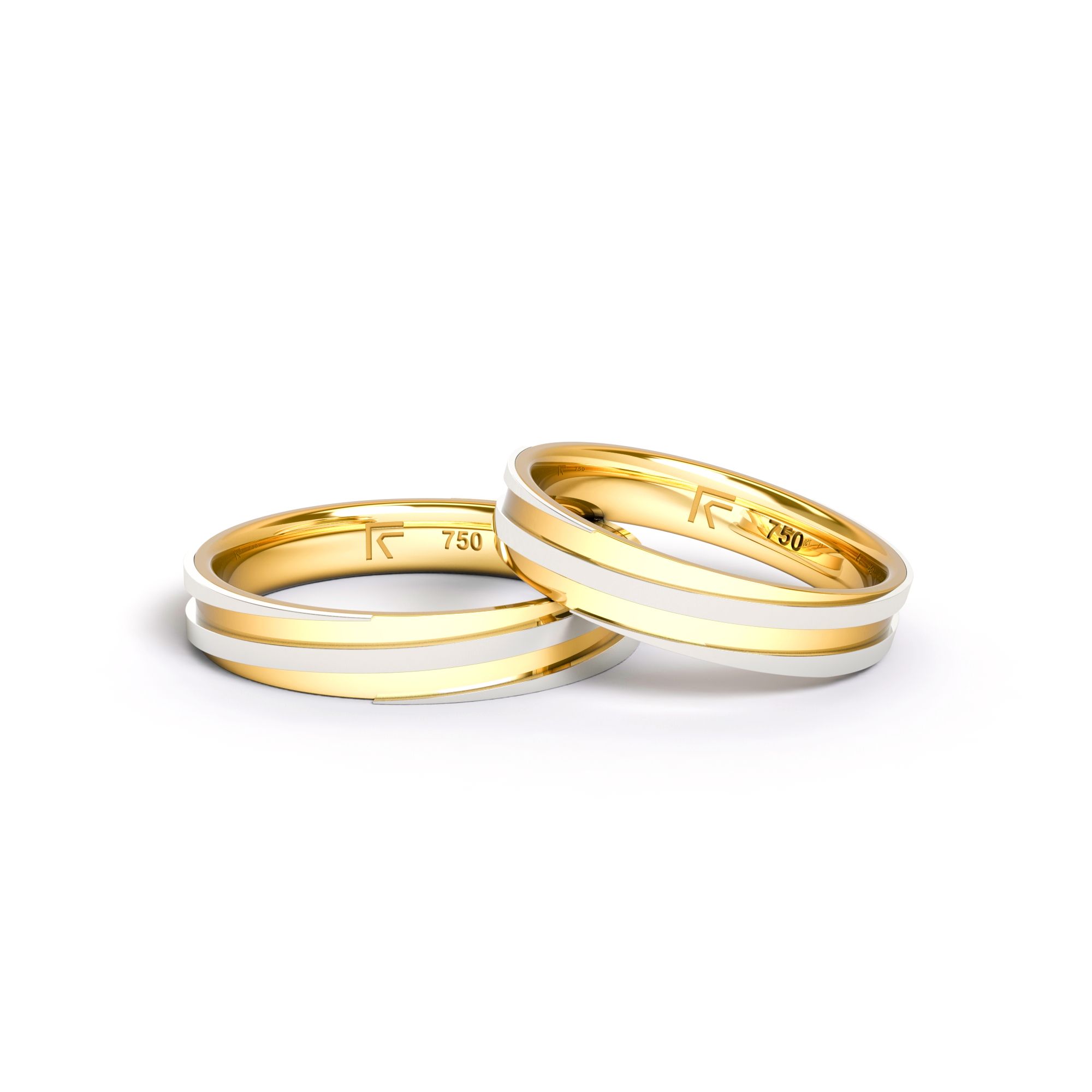 Aliança FR SCREW DUO em ouro 18k, 4mm