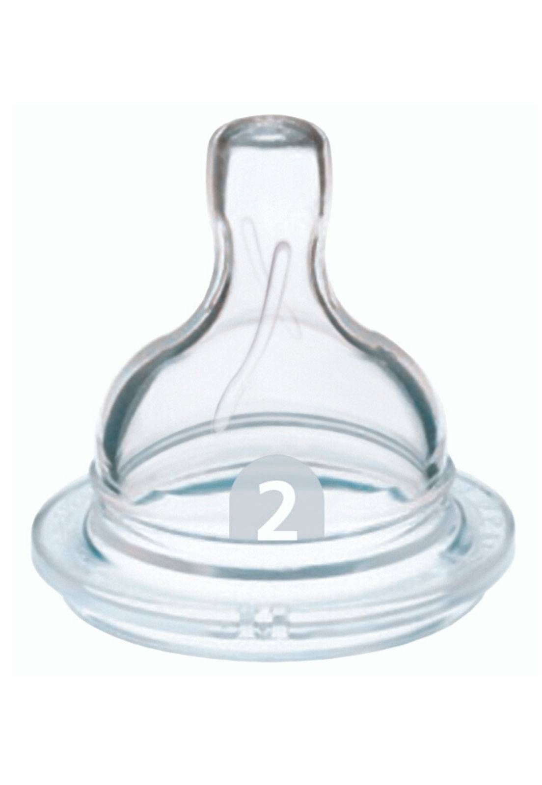 BICO MAMADEIRA AVENT CLASSICA ANTI-COLIC Nº 2 - 1m+ 2 UNID.EM SILICONE 0% BPA-PHILIPS AVENT