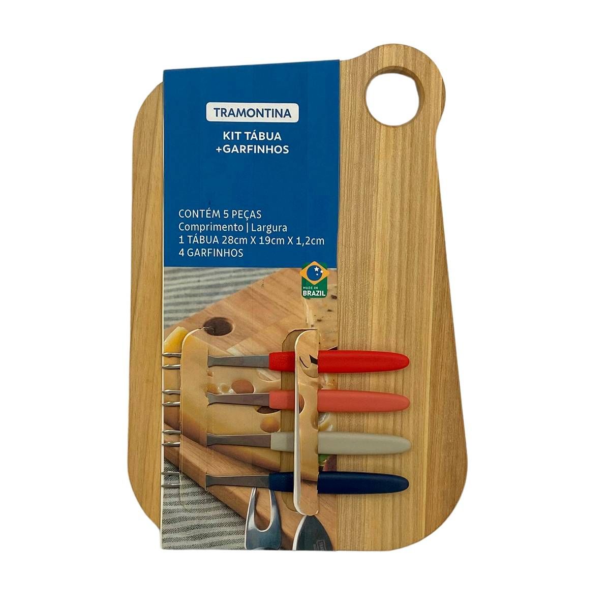 KIT TÁBUA E GARFOS PARA PETISCOS TRAMONTINA 5 PÇS