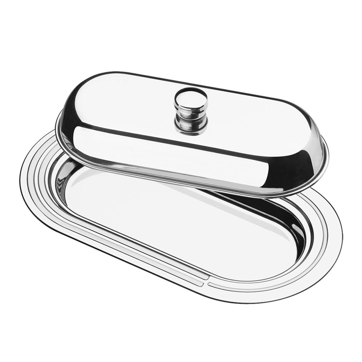 MANTEGUEIRA TRAMONTINA CICLO EM AÇO INOX COM TAMPA