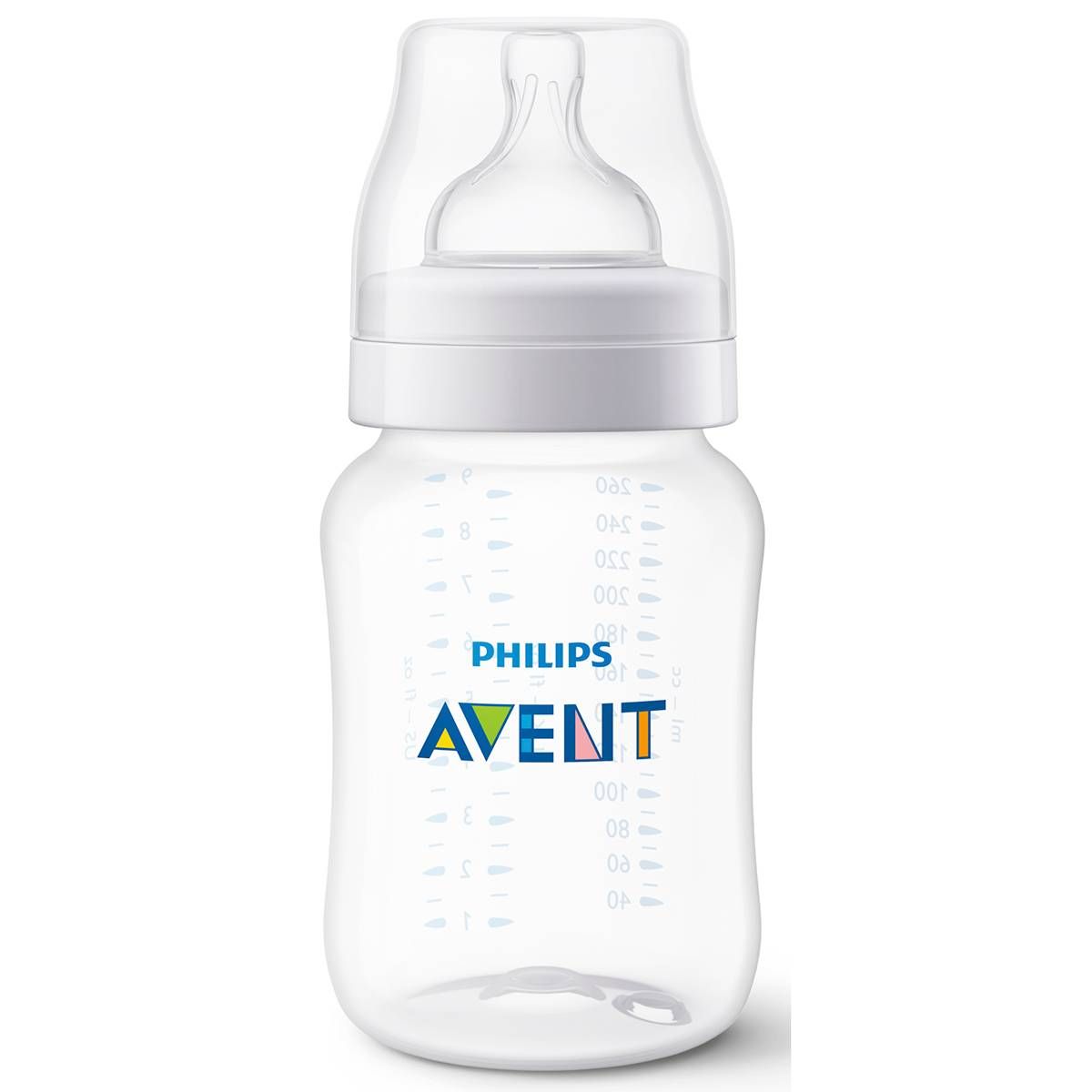MAMADEIRA AVENT CLÁSSICA ANTI-CÓLICA 260ml - 0% BPA - TRANSP. - PHILIPS AVENT