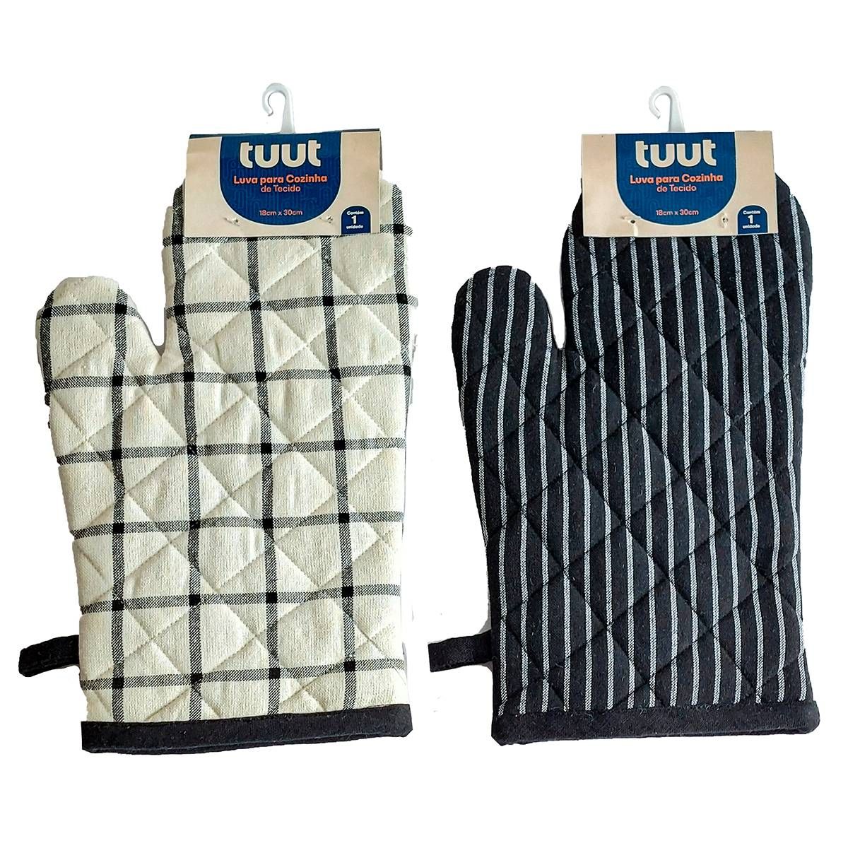 LUVA P\/COZINHA TEC XADREZ BR\/PTO 18X30CM