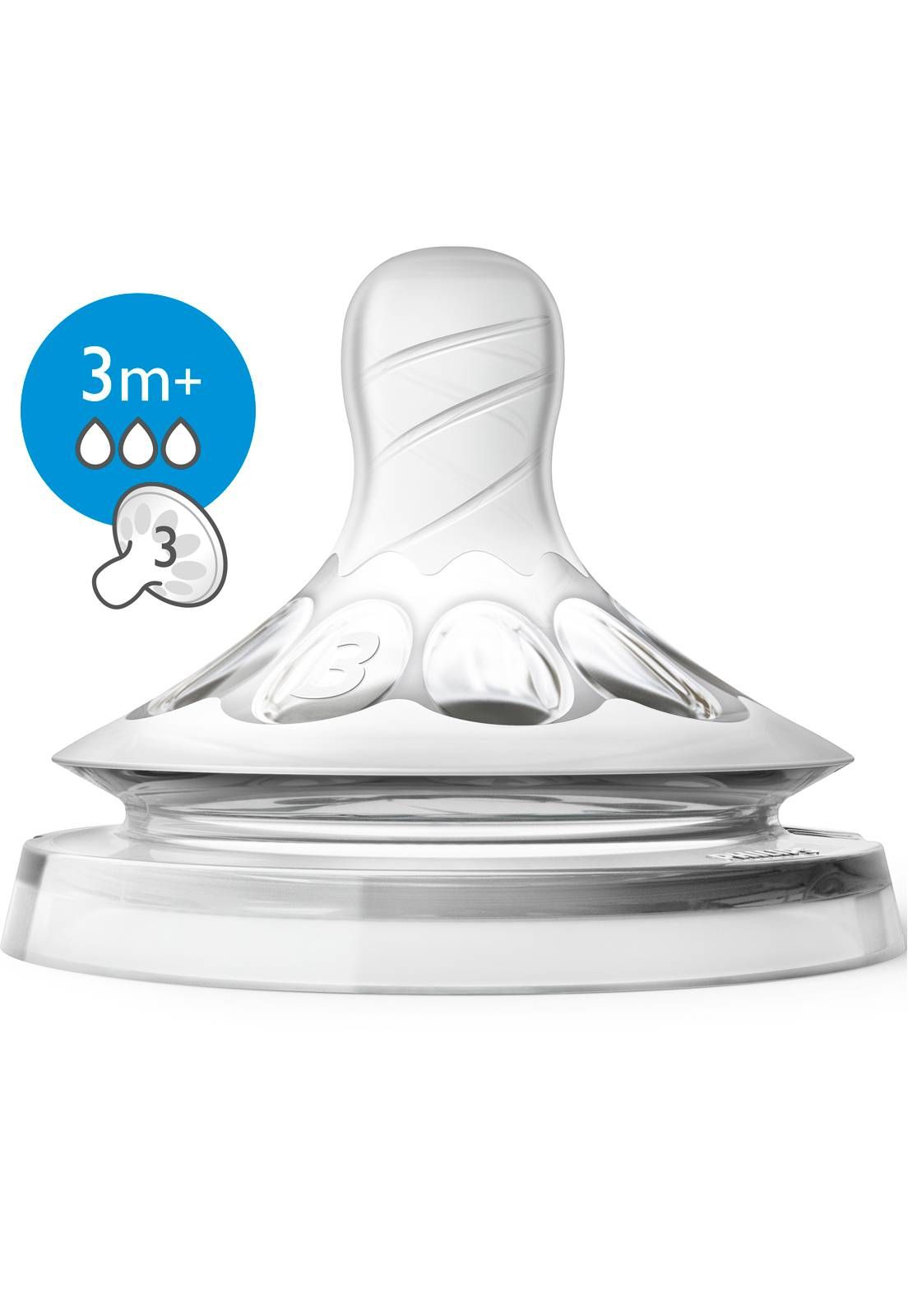 BICO MAMADEIRA AVENT PÉTALA Nº 3 - 3m + - 2 UNID. EM SILICONE 0% BPA - PHILIPS AVENT