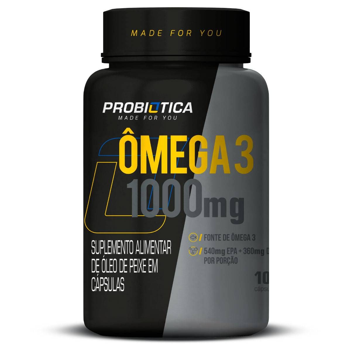 OMEGA 3 TG PURE PROBIOTICA OLEO DE PEIXE COM VITAMINA 60 CAPSULAS