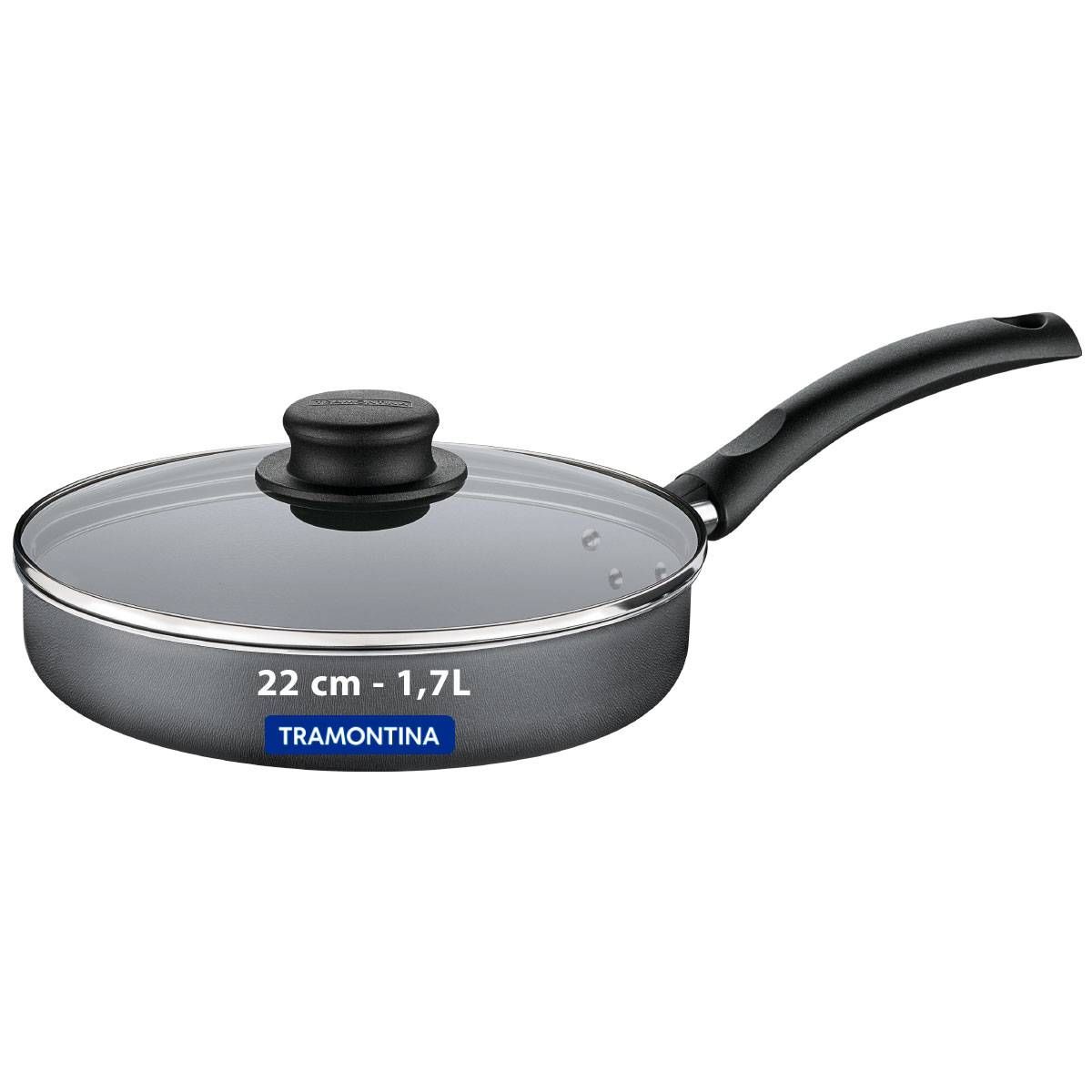 FRIGIDEIRA ANTIADERENTE COM TAMPA TRAMONTINA