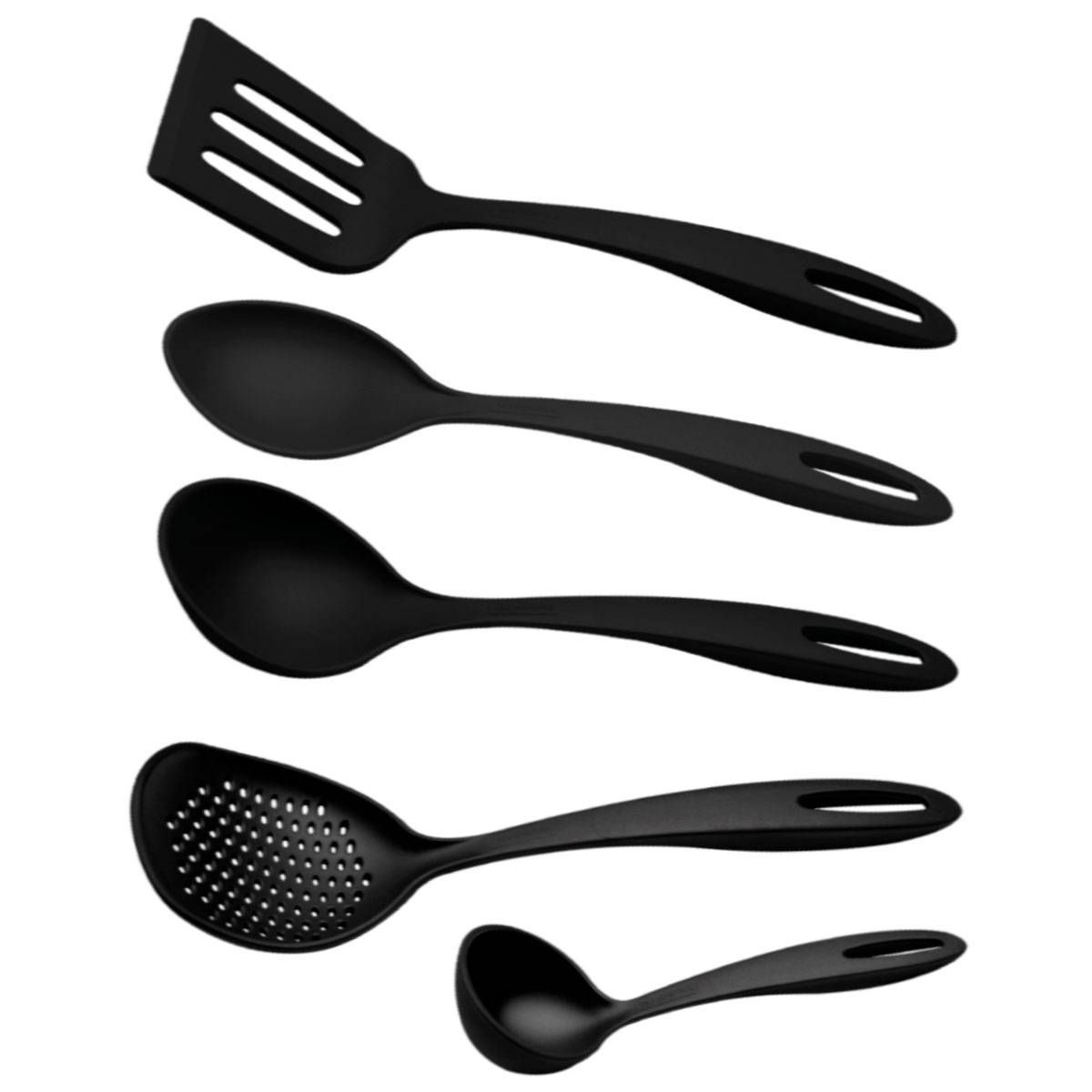 JOGO KIT UTENSILIOS COZINHA COLHER CONCHA TRAMONTINA 5 PÇS