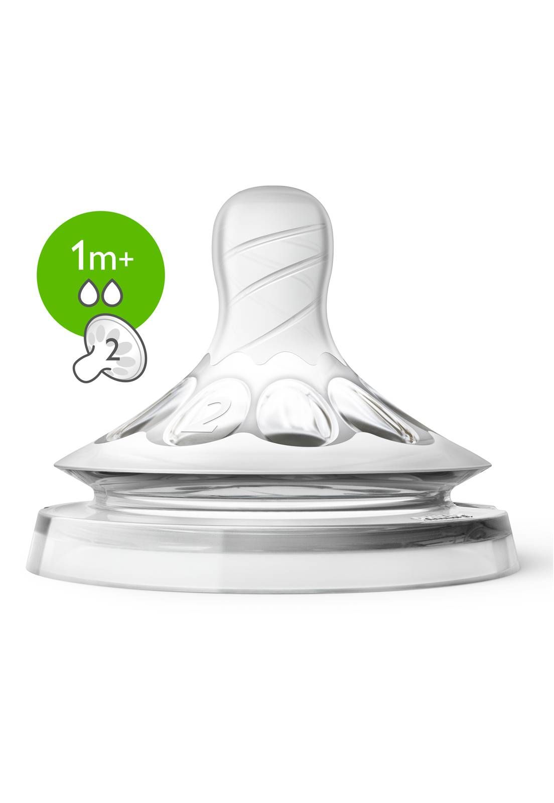 BICO MAMADEIRA AVENT PÉTALA Nº 2 - 1m + - 2 UNID. EM SILICONE 0% BPA - PHILIPS AVENT