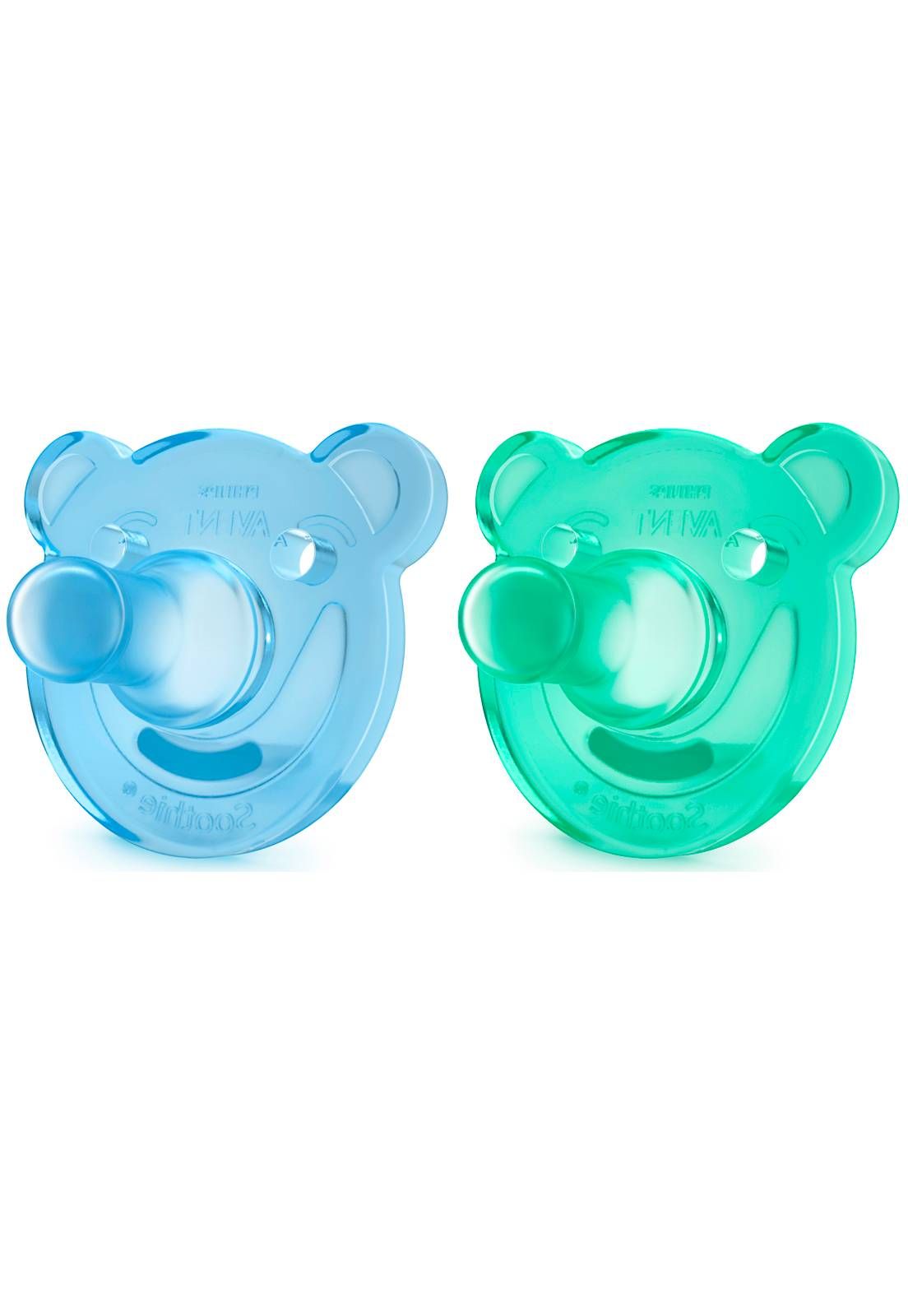 KIT 2 CHUPETAS AVENT SOOTHIE URSINHO 0% BPA - 0-3 MESES - AZUL - PHILIPS AVENT