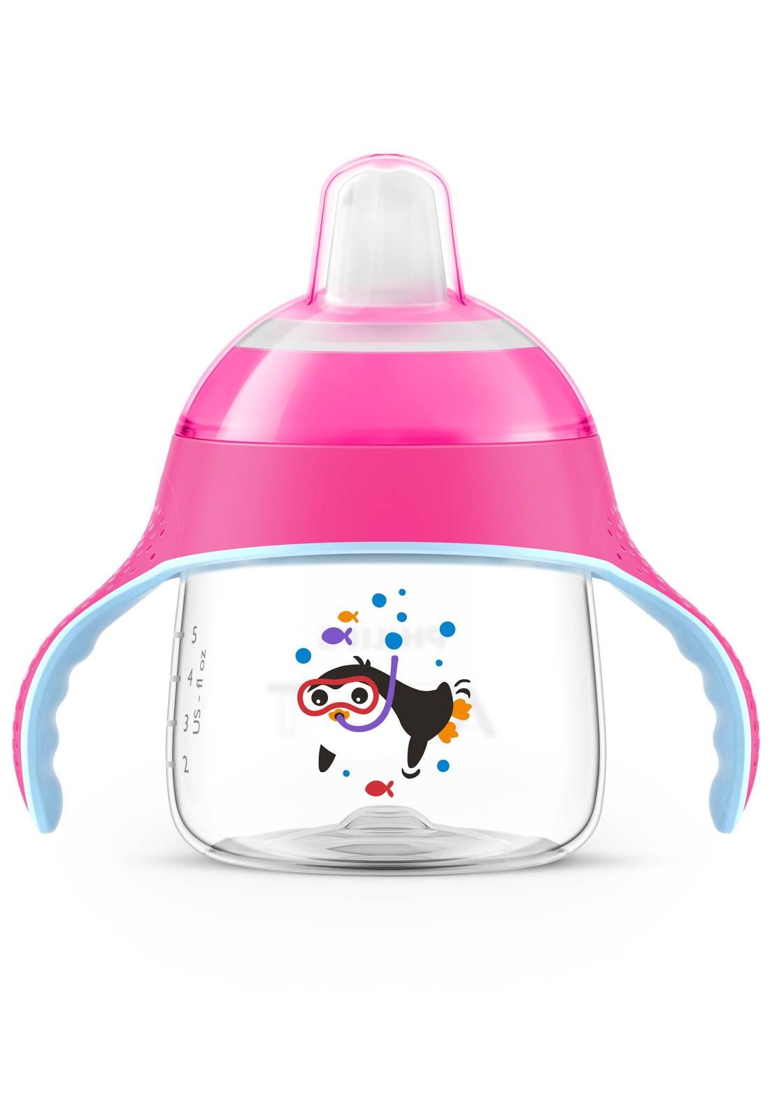 COPO PINGUIM AVENT DE TREINAMENTO 200ml - 0% BPA - 6m+ - ROSA - PHILIPS AVENT