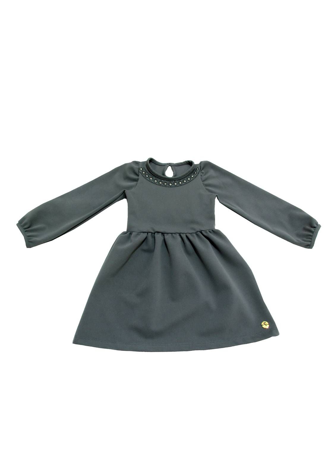 Vestido Infantil GAN-K Com Aplicação Na Gola