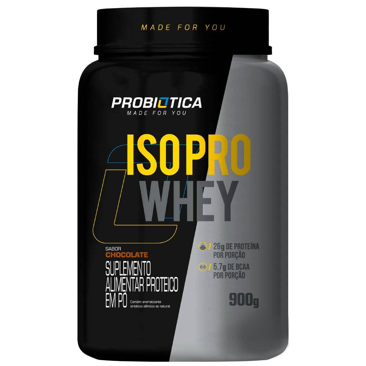WHEY PROTEIN ISOLADO ISO PRO WHEY PROBIOTICA 900G CHOCOLATE