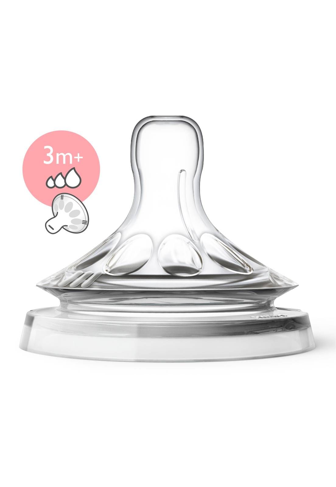 BICO MAMADEIRA AVENT PÉTALA FLUXO VARIÁVEL - 3m + - 2 UNID. EM SILICONE 0% BPA - PHILIPS AVENT