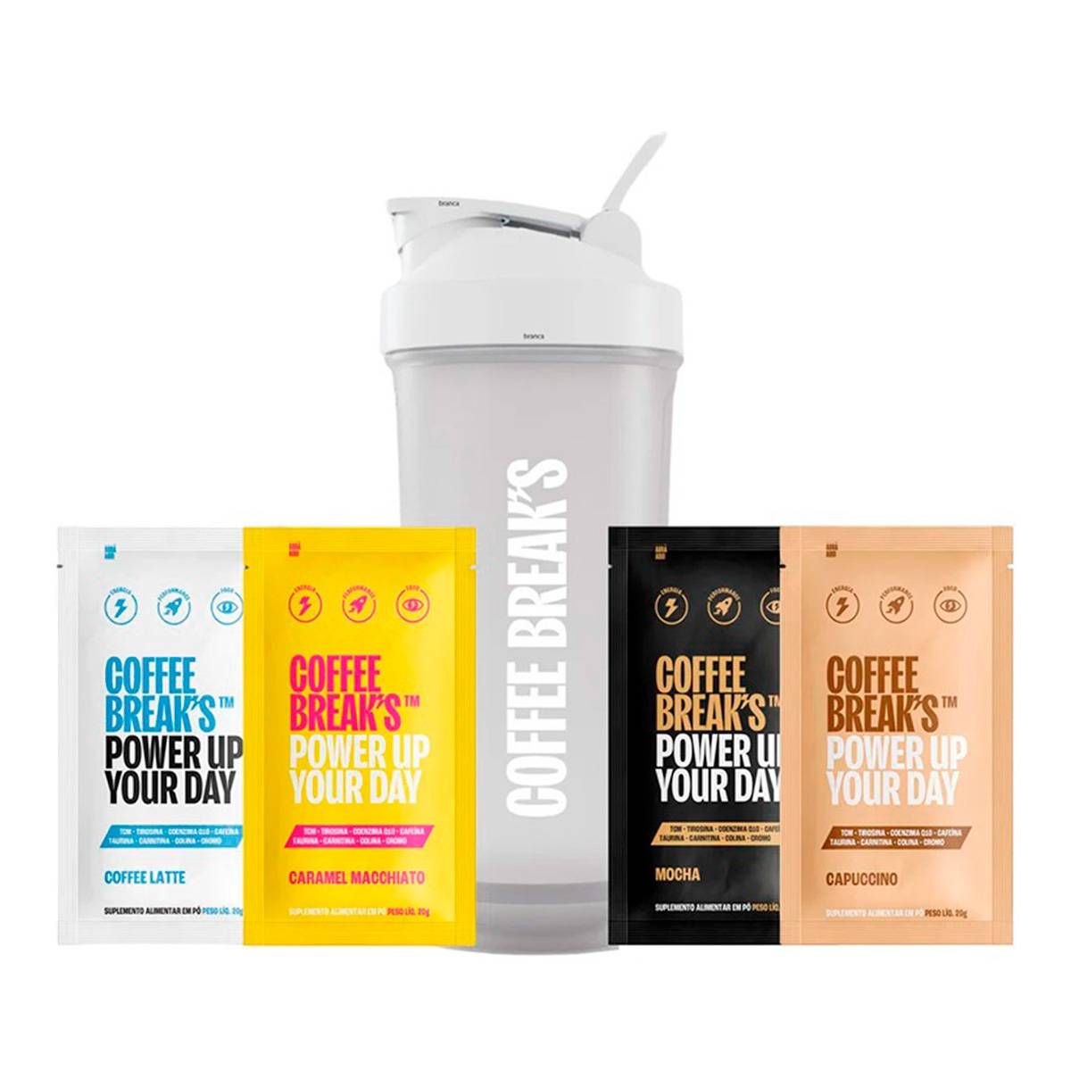 PRE TREINO TERMOGENICO CAFE GELADO 4 SACHES + COQUETELEIRA