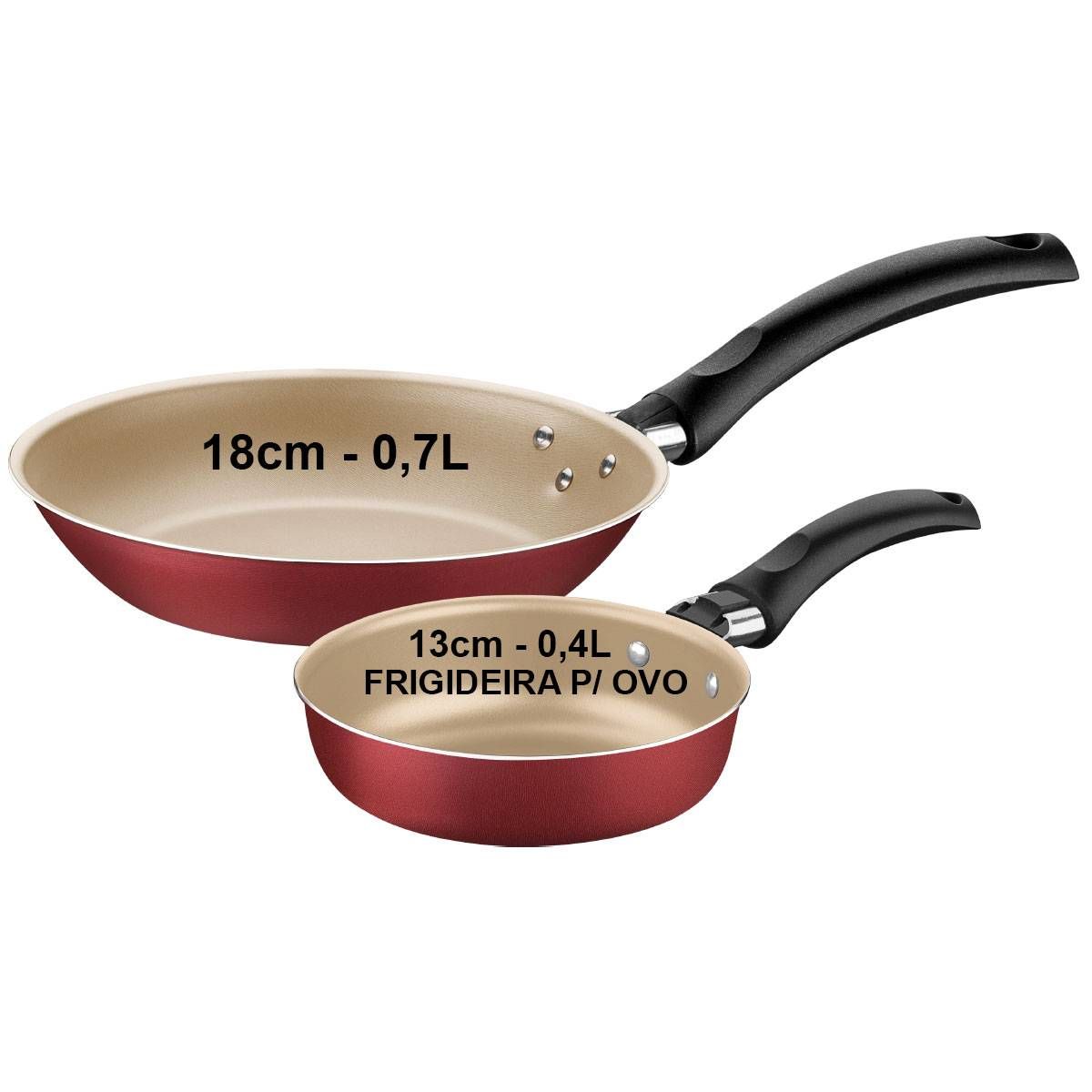FRIGIDEIRAS ANTIADERENTE TRAMONTINA JOGO COM 2 PEÇAS