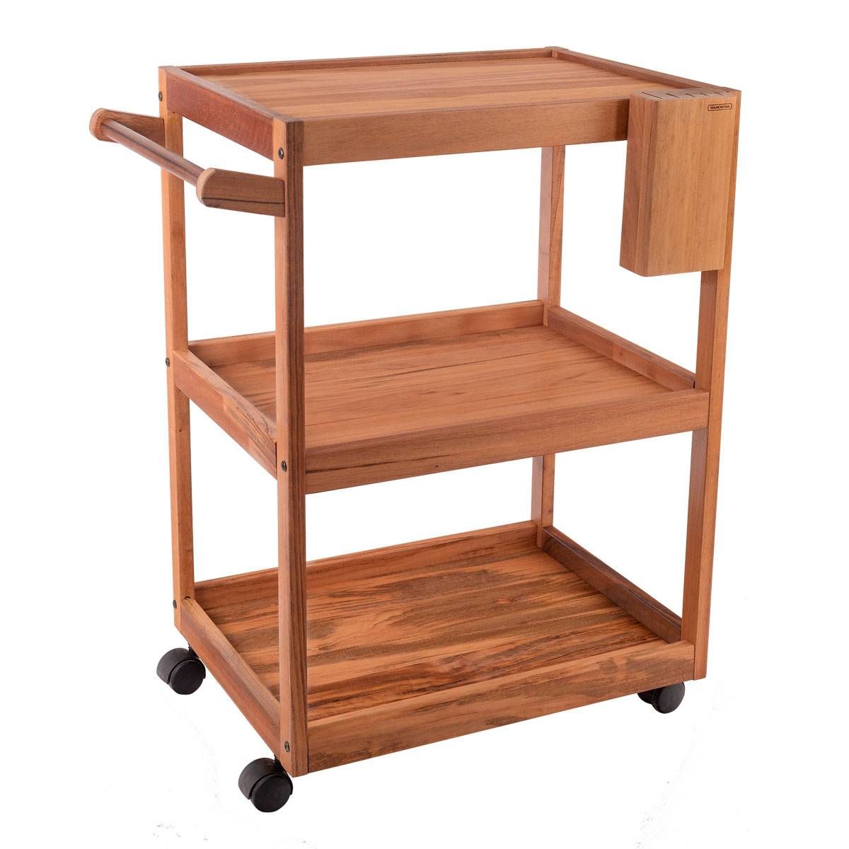 CARRO DE APOIO TRAMONTINA EM MADEIRA MUIRACATIARA FSC COM ACABAMENTO EM OLEO MINERAL E CEPO