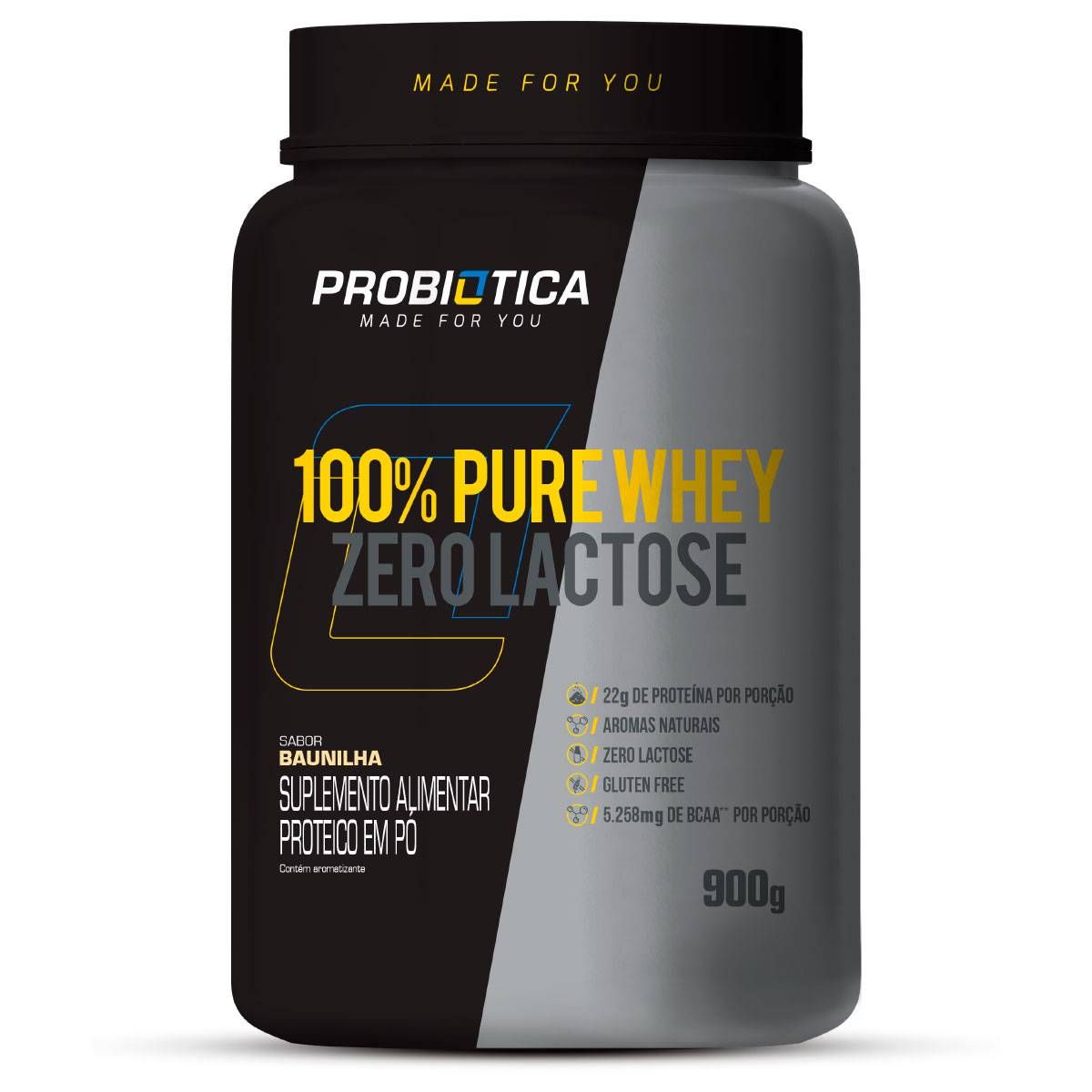 WHEY SEM LACTOSE 100% PURE ZERO 0 LACTOSE 900G PROBIOTICA