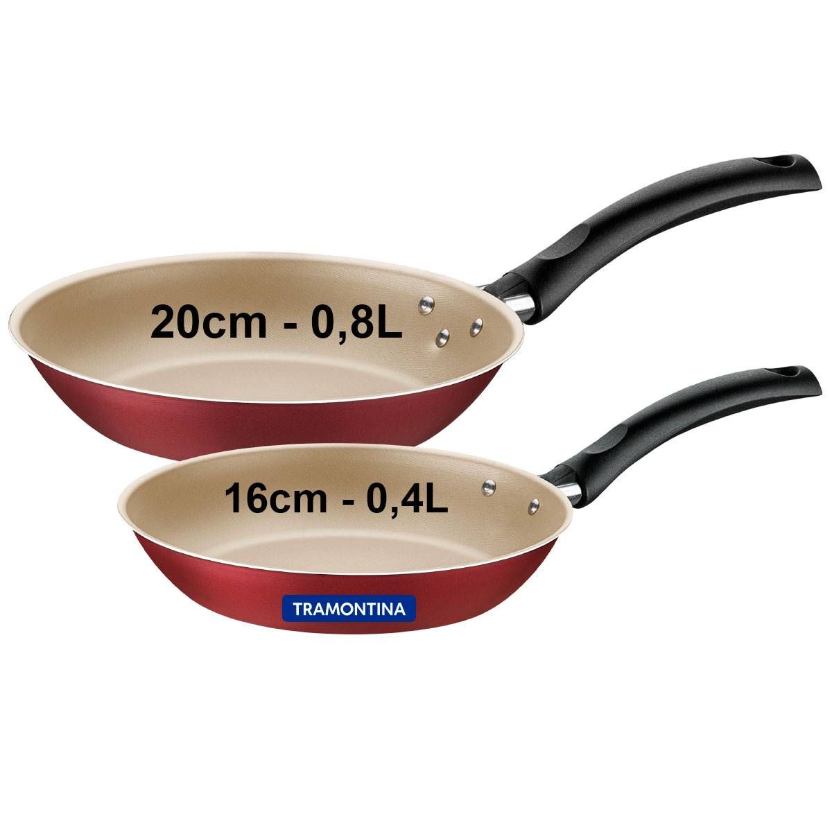 FRIGIDEIRA ANTIADERENTE TRAMONTINA KIT 2 PEÇAS JOGO CONJUNTO