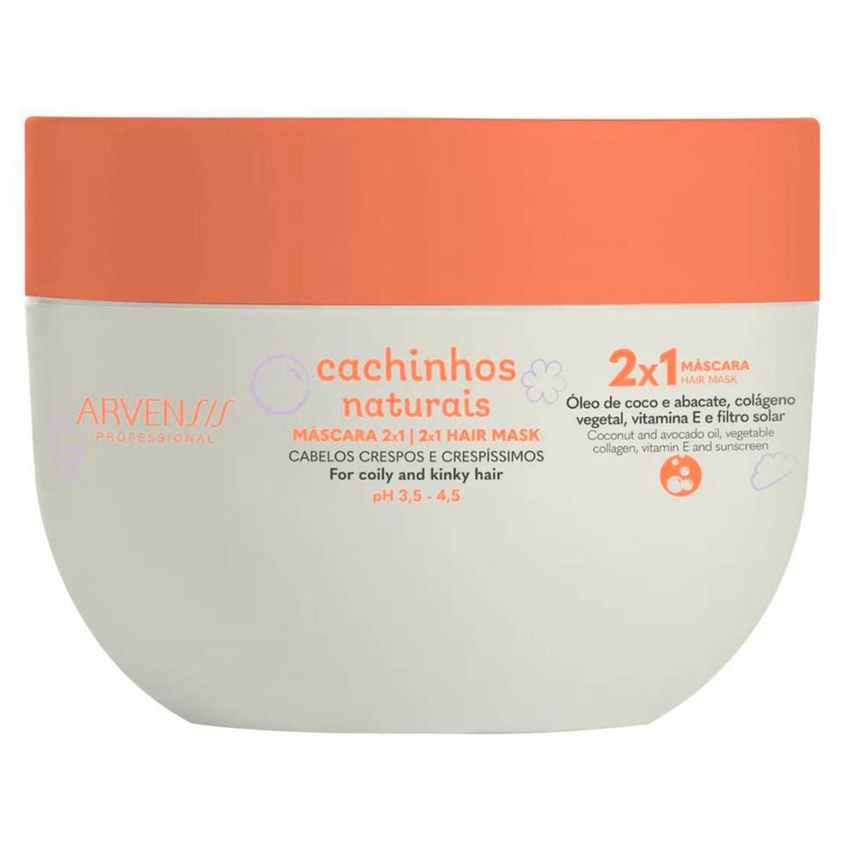 MÁSCARA 2 EM 1 NO POO CACHINHOS NATURAIS - 250G